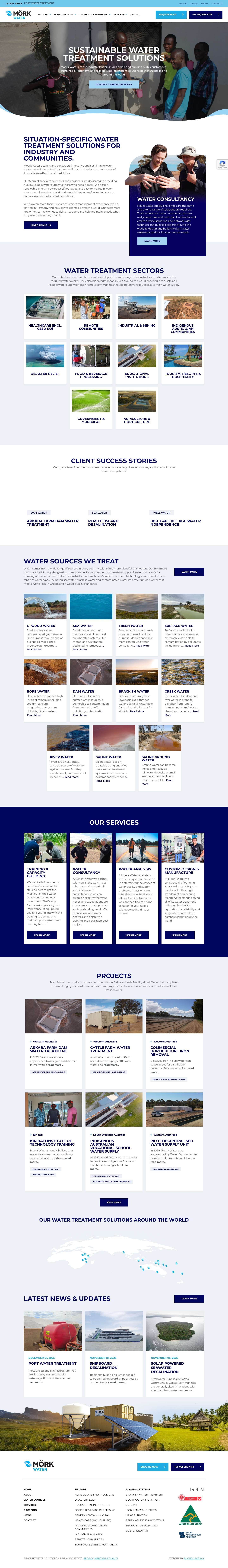 Custom Designed & Built Water Treatment Systems - Moerk Water - Full Screenshot