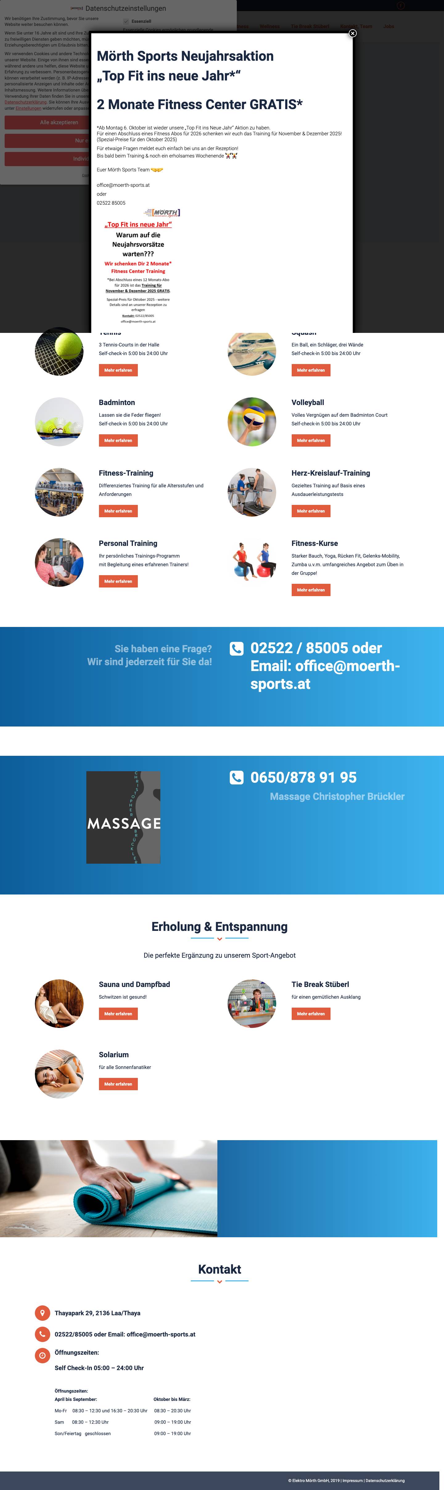 Fitness-Center, Wellness, Sportangebot | Mörth Sports in Laa an der Thaya - Full Screenshot