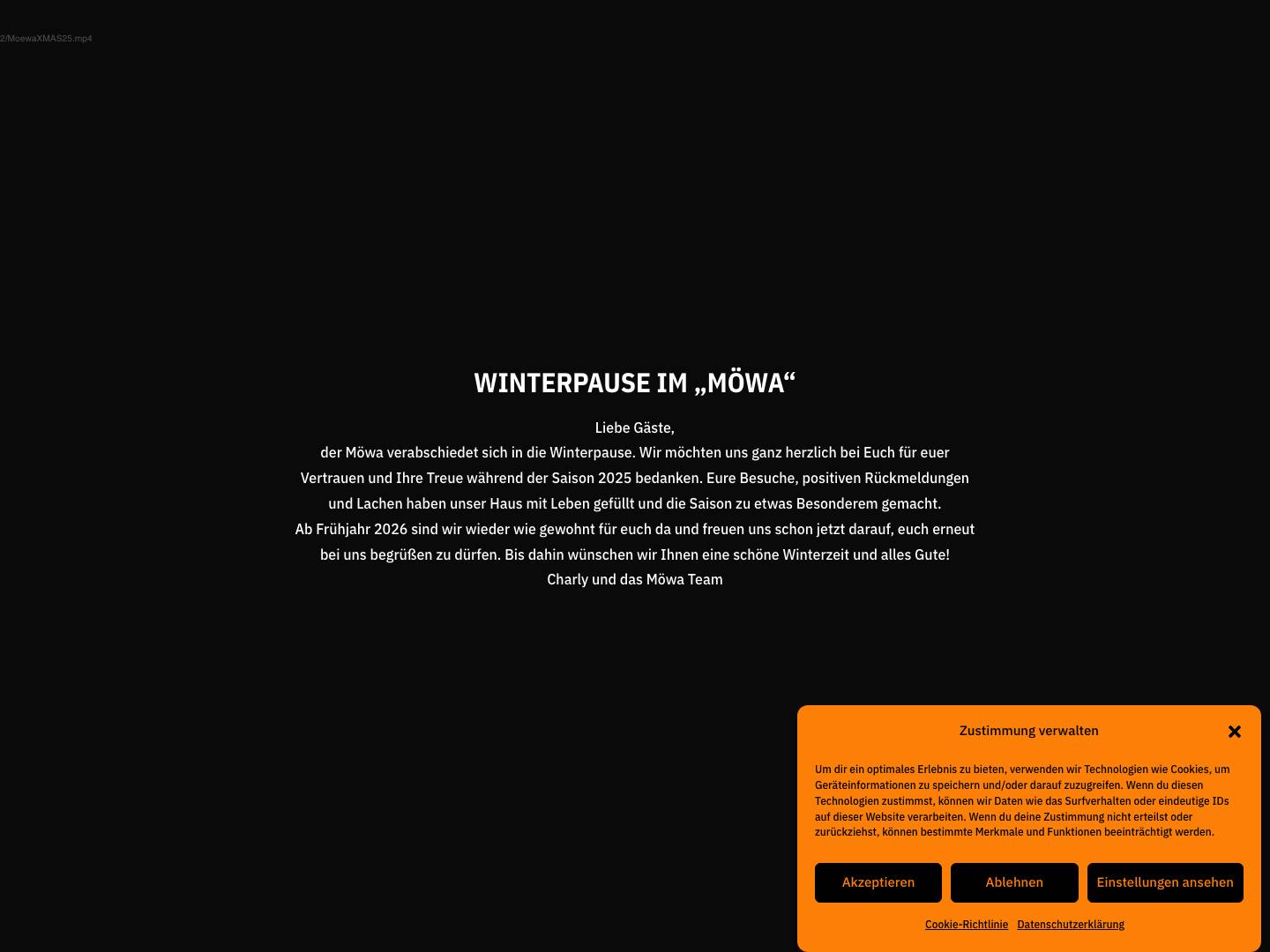 Winterpause im Möwa. - Mövenblick - Full Screenshot