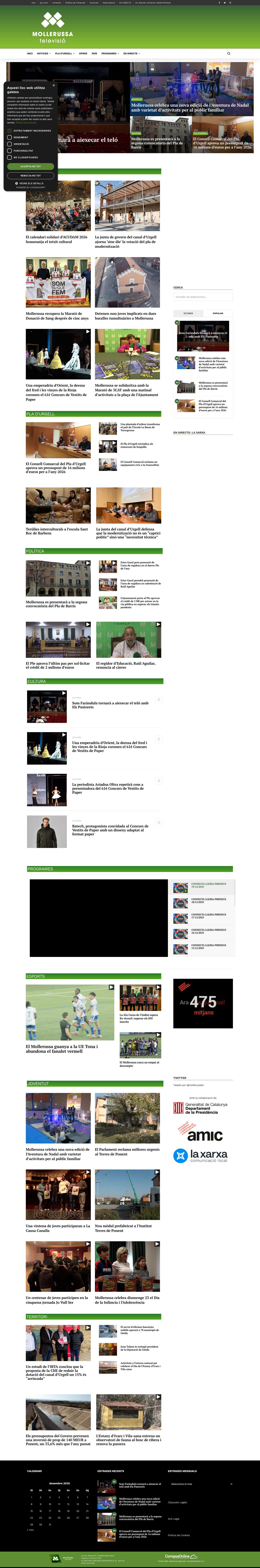 Inici - Mollerussa Televisió - Full Screenshot