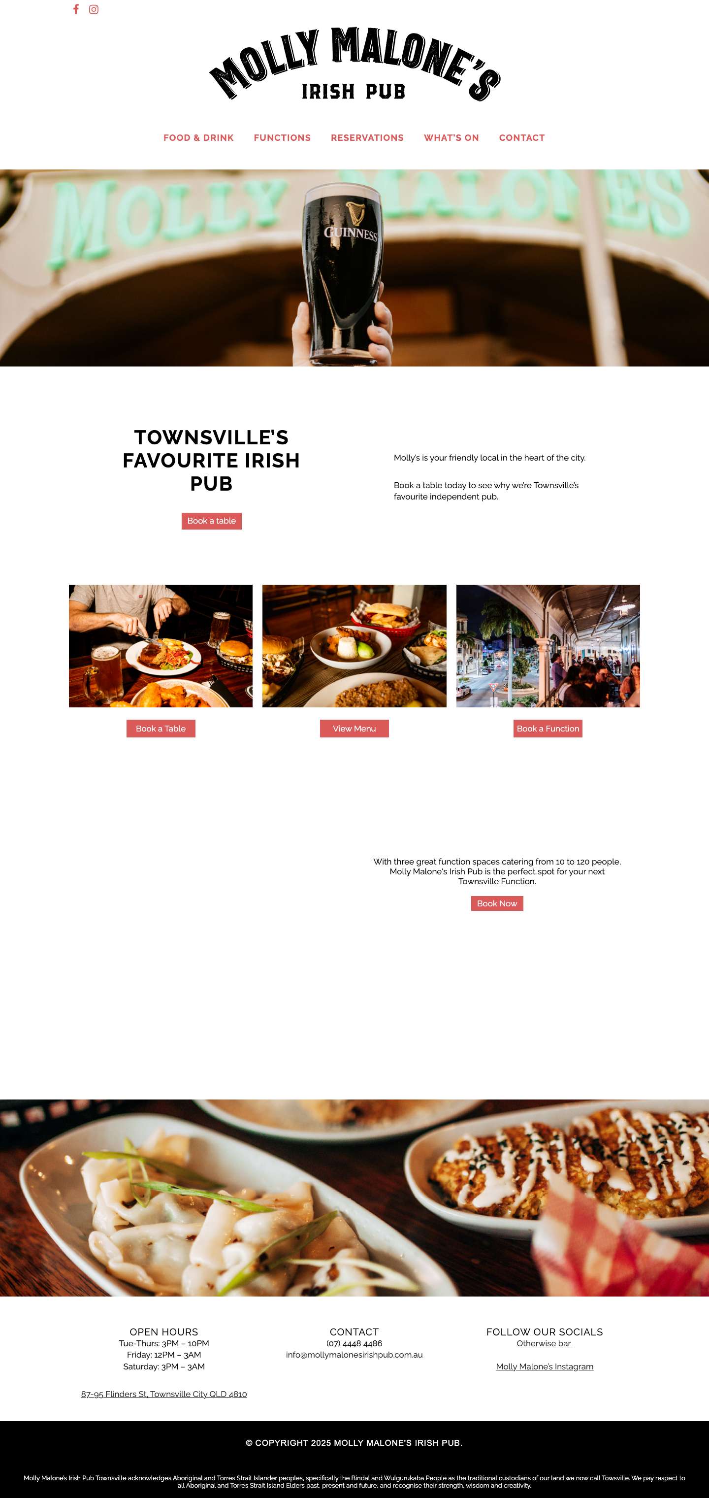 Home | Molly Malone's Irish Pub - Full Screenshot