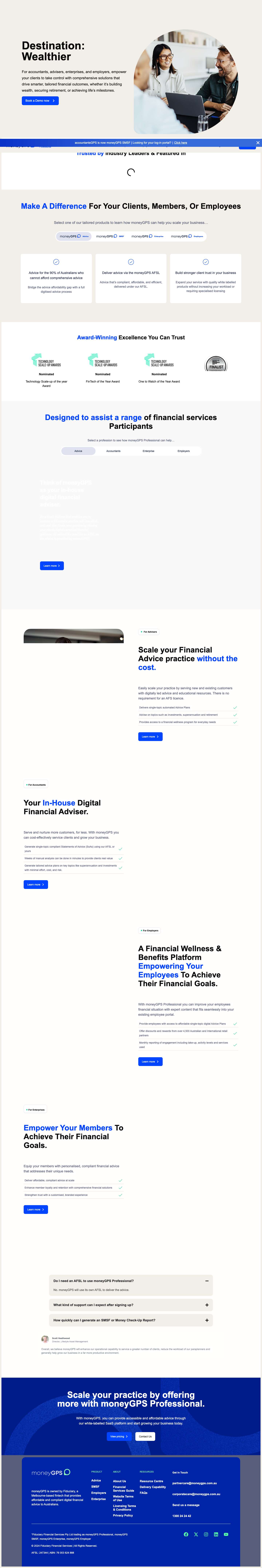 Home - moneyGPS Professional - Full Screenshot