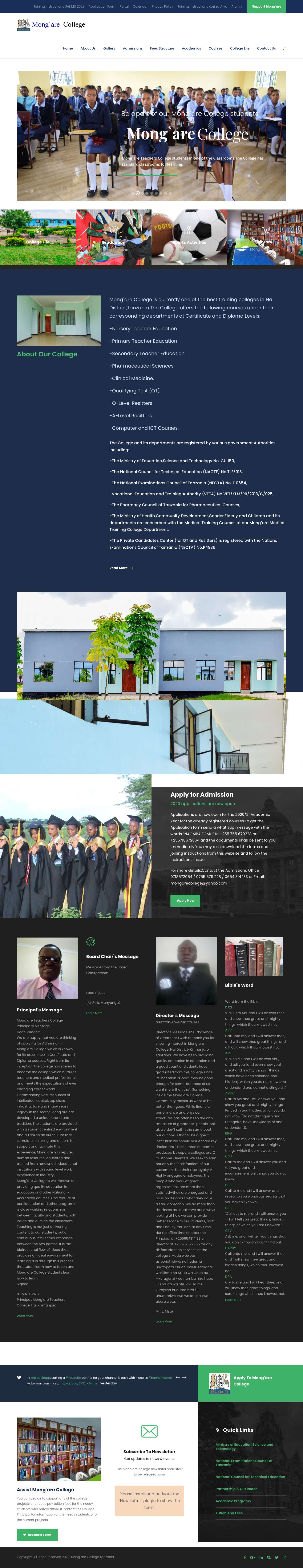Homepage 2 - MONG`ARE COLLEGE - Full Screenshot
