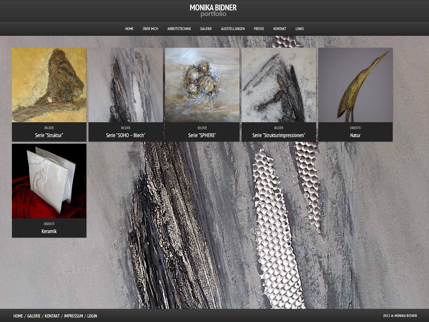 Portfolio einer Tiroler Künstlerin | Monika Bidner . Innsbruck - Full Screenshot