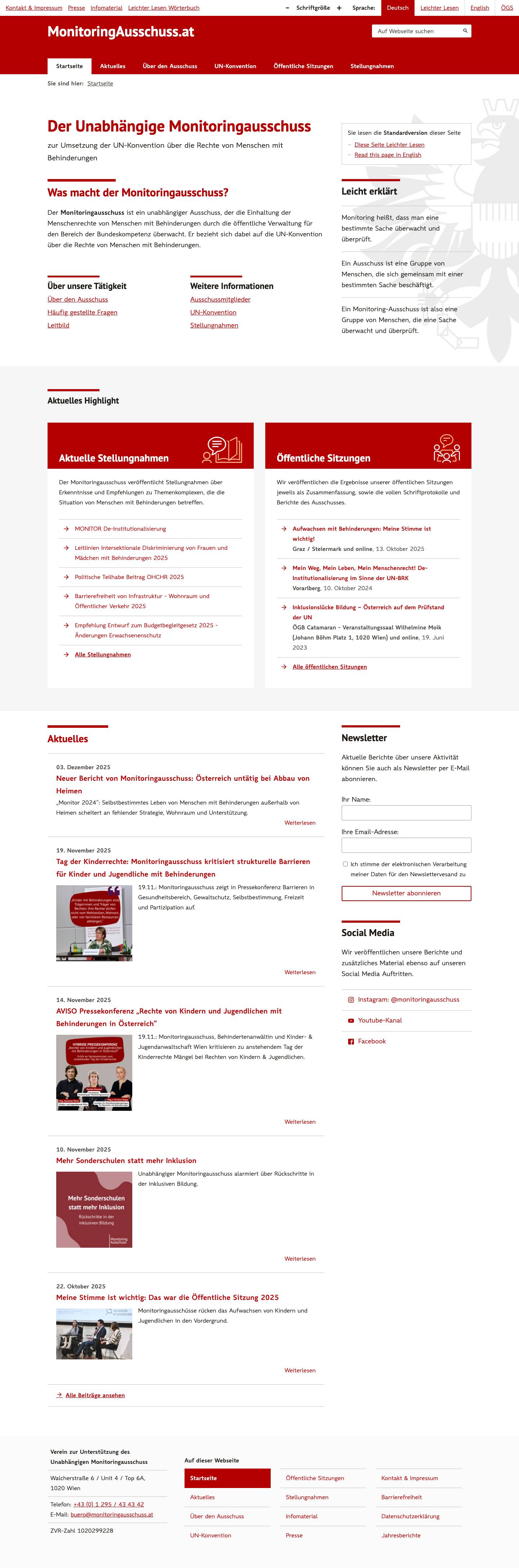 Startseite | MonitoringAusschuss.at - Full Screenshot