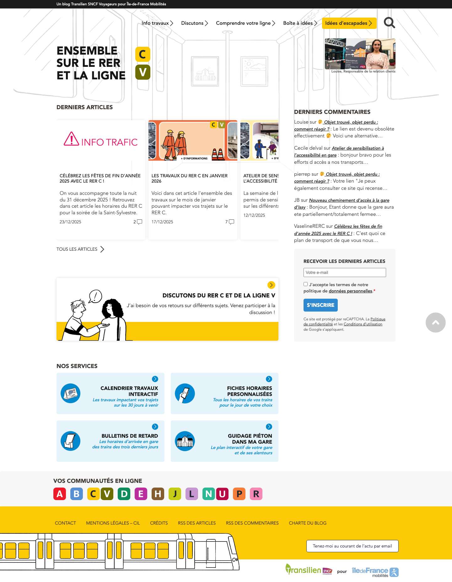 RER C et Ligne V : actualités, gares, horaires...| - Full Screenshot