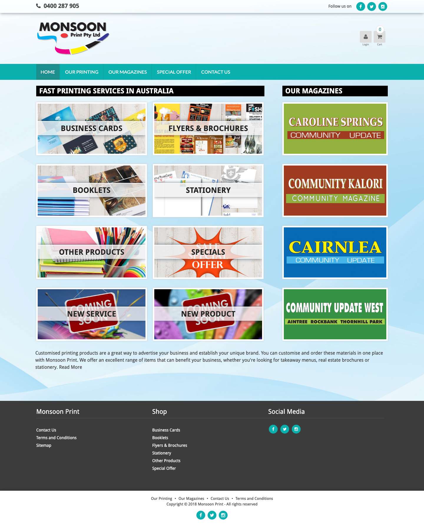 Monsoon Print | Fast Printing Services | Printing Shop - Full Screenshot