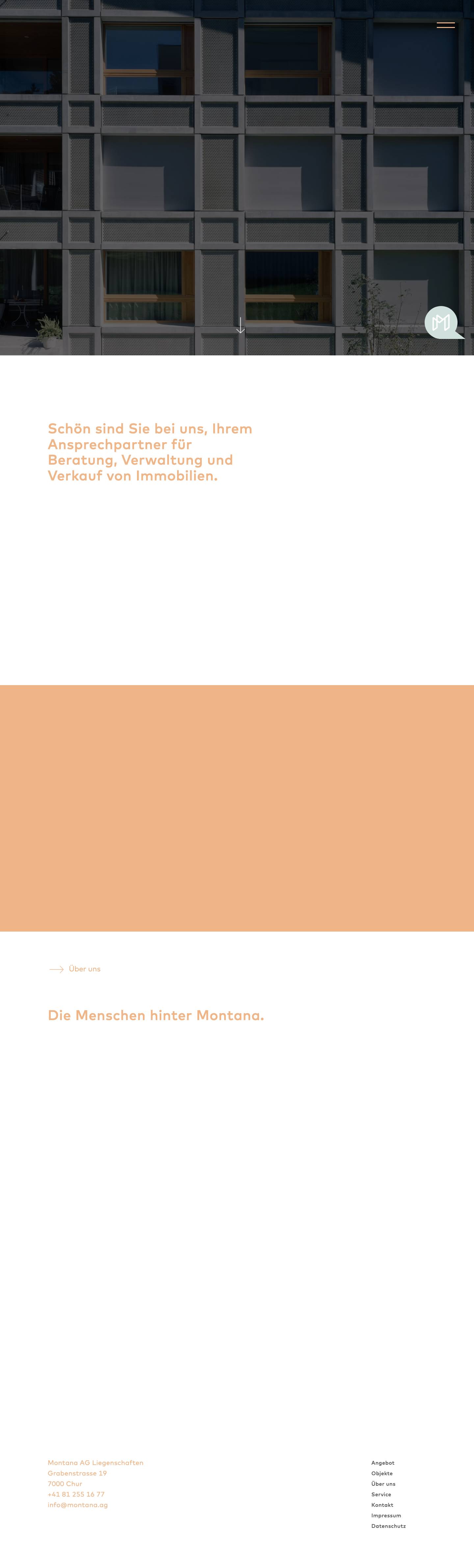 Start - Montana AG Liegenschaften - Full Screenshot