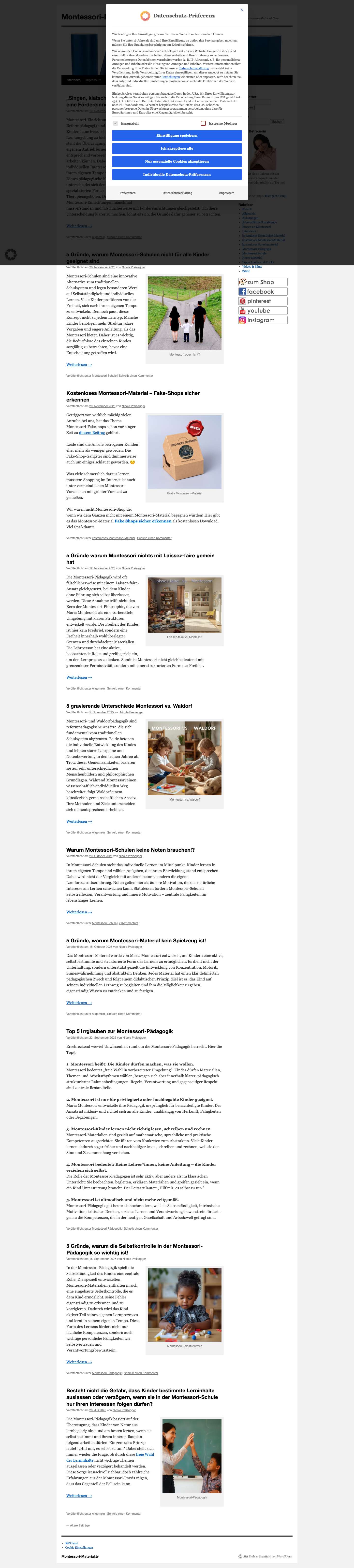 Montessori-Material.tv | Das Montessori-Material Blog. - Full Screenshot
