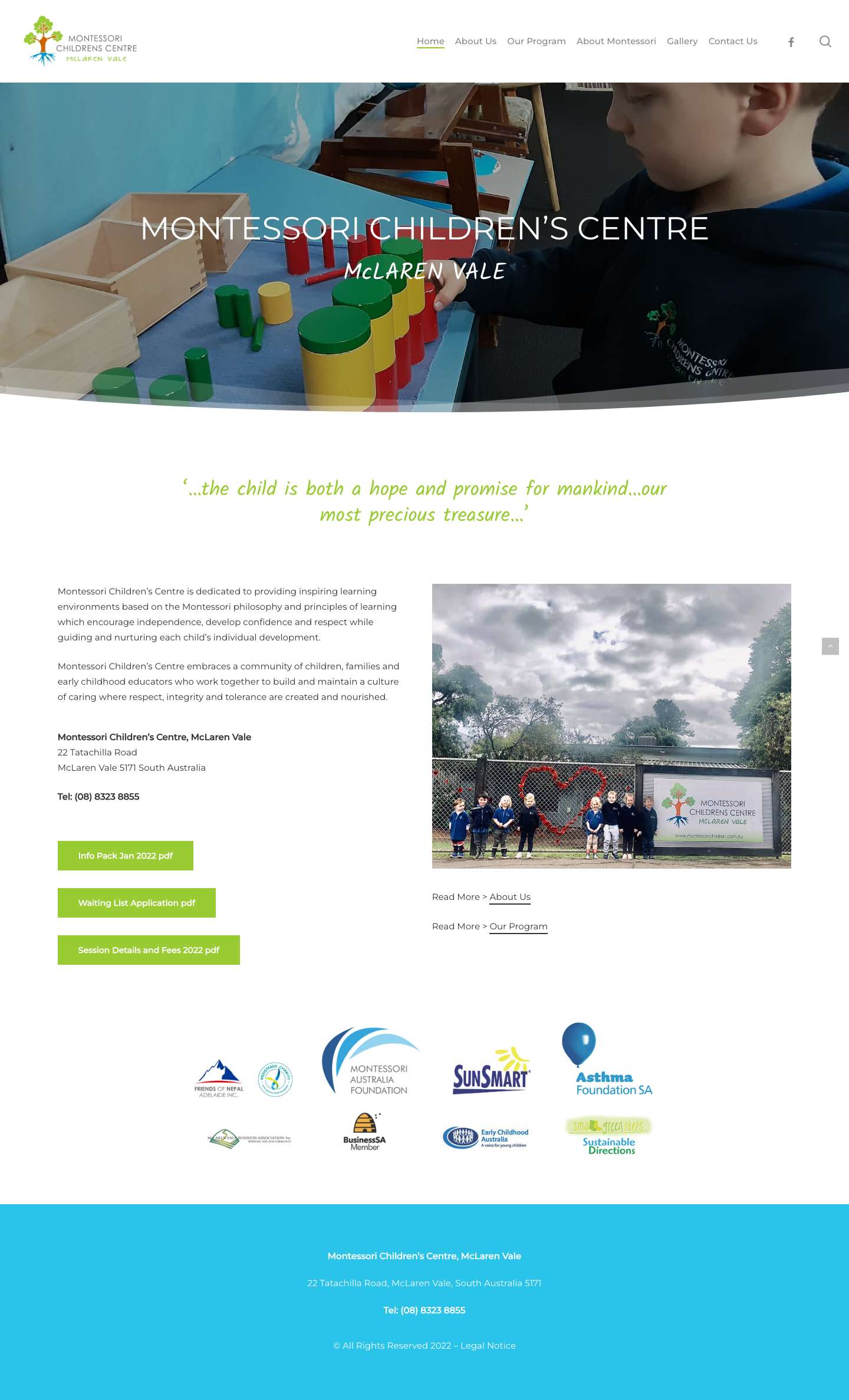 Montessori Children Centre McLaren Vale - Full Screenshot