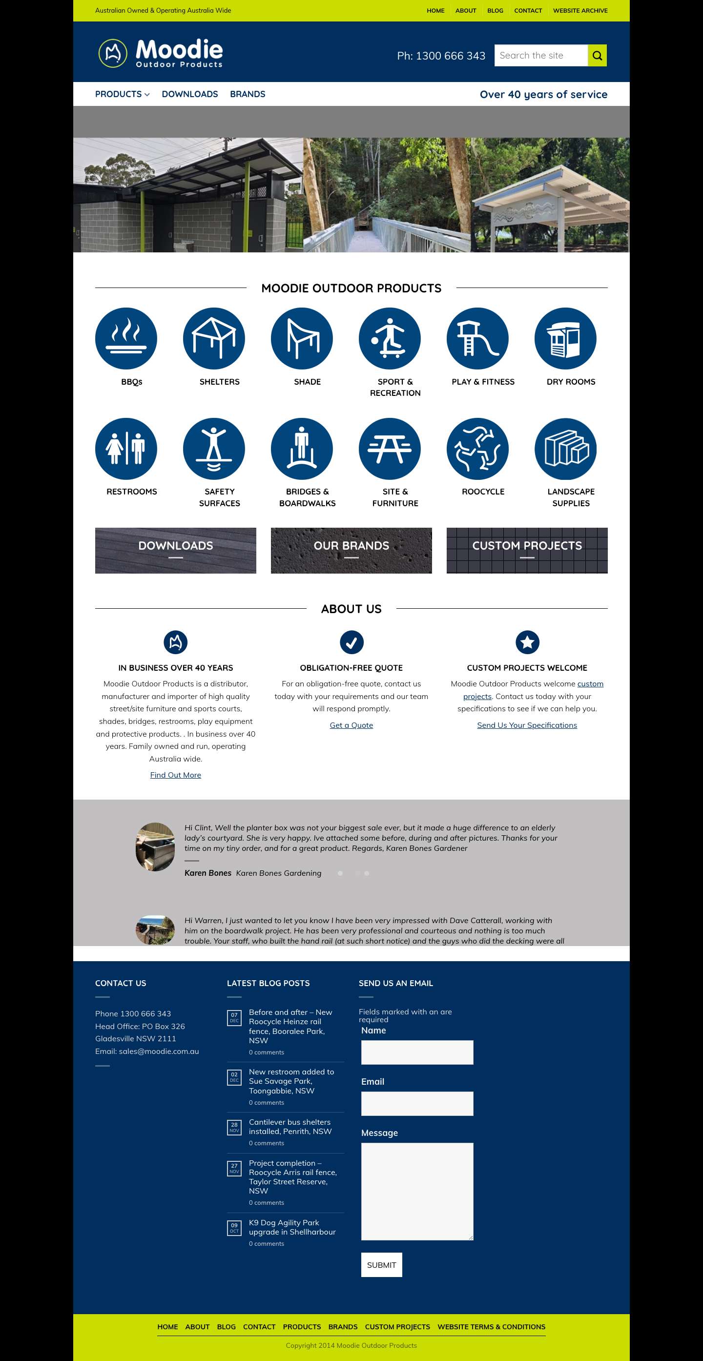 Moodie Outdoor Products | Since 1979 - Full Screenshot