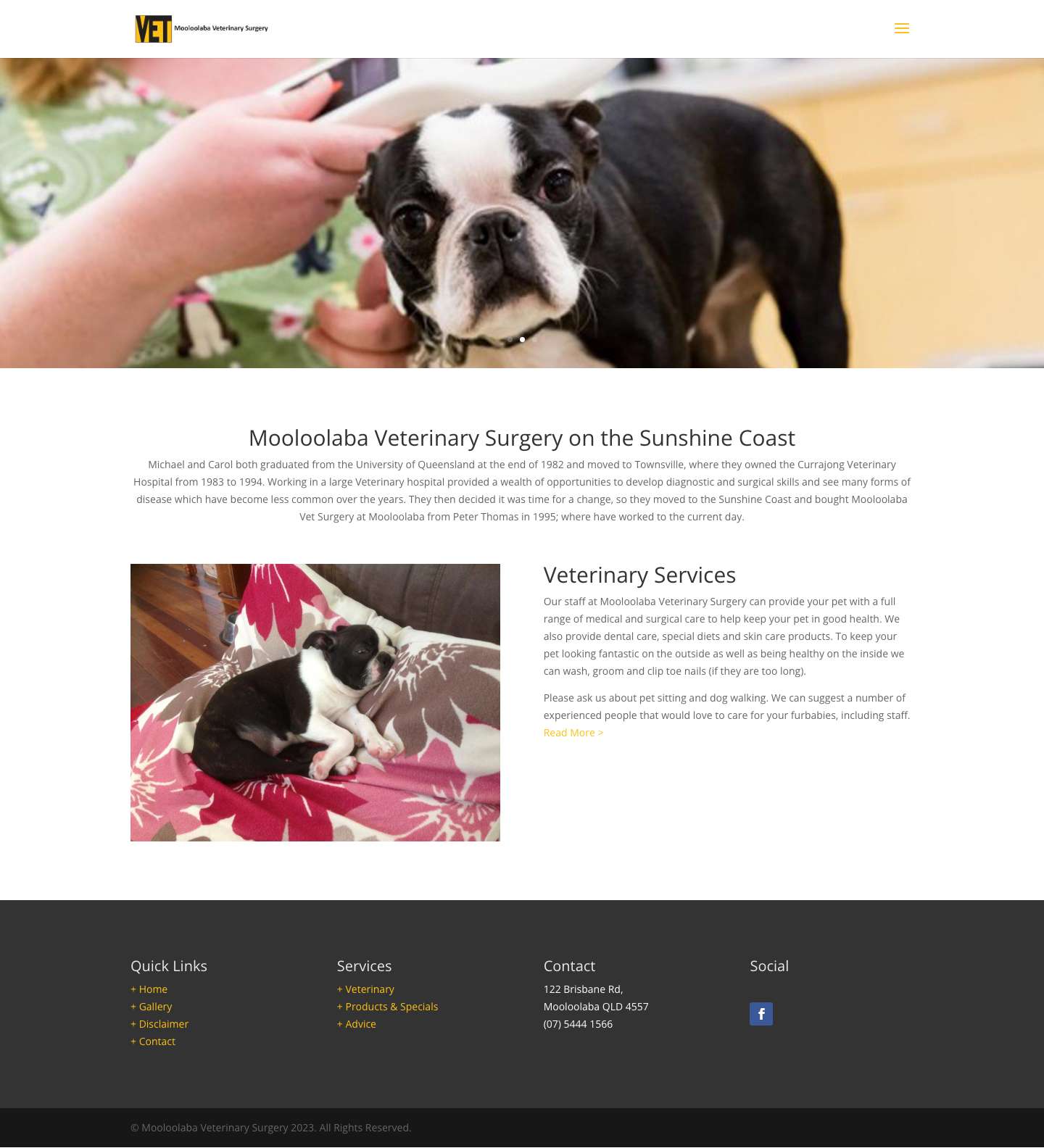 Home - Mooloolaba Veterinary Surgery - Full Screenshot