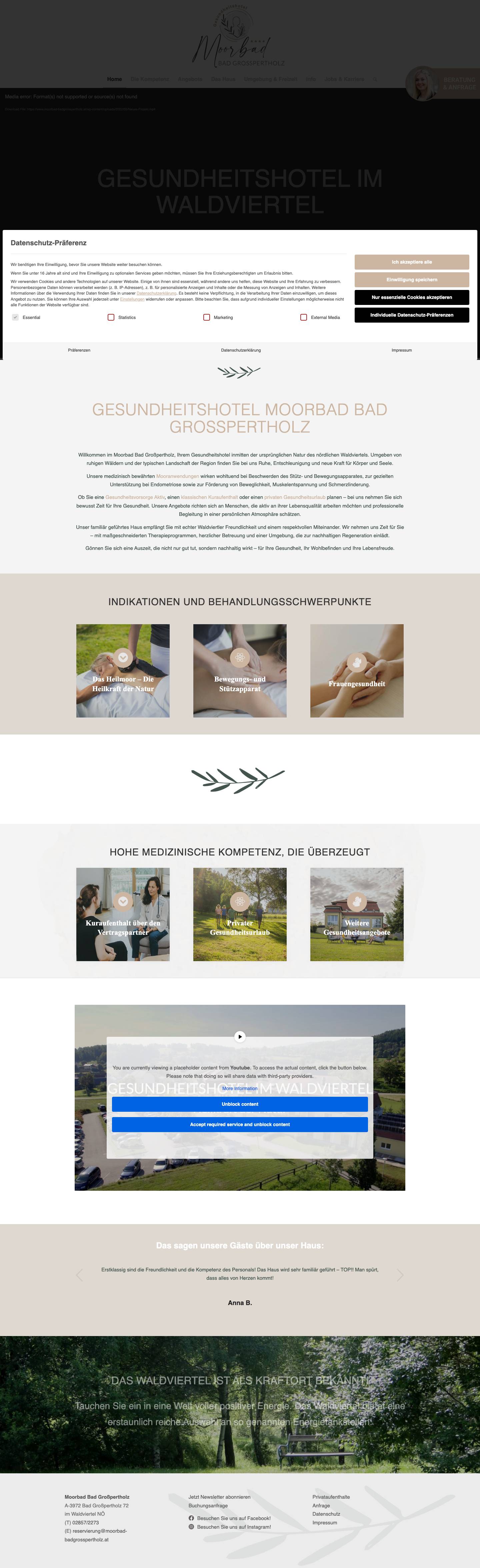 Willkommen - Moorbad-Bad Grosspertholz - Full Screenshot