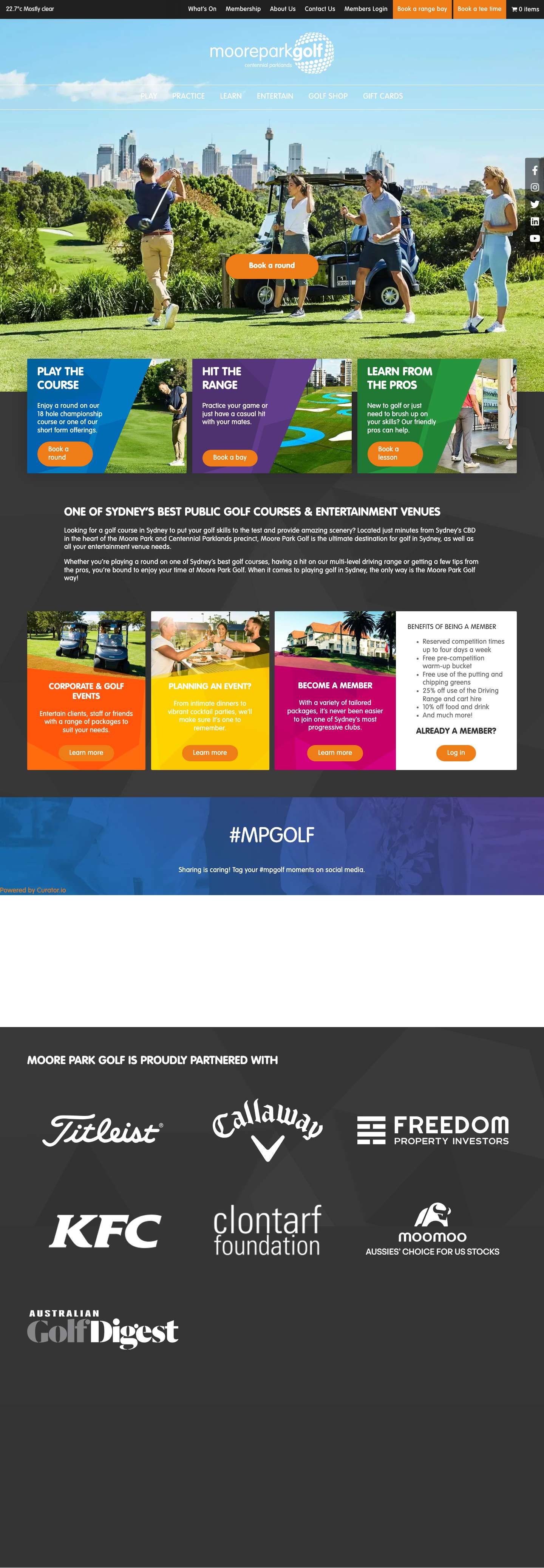 The Best Public Golf Course In Sydney | Moore Park Golf - Full Screenshot