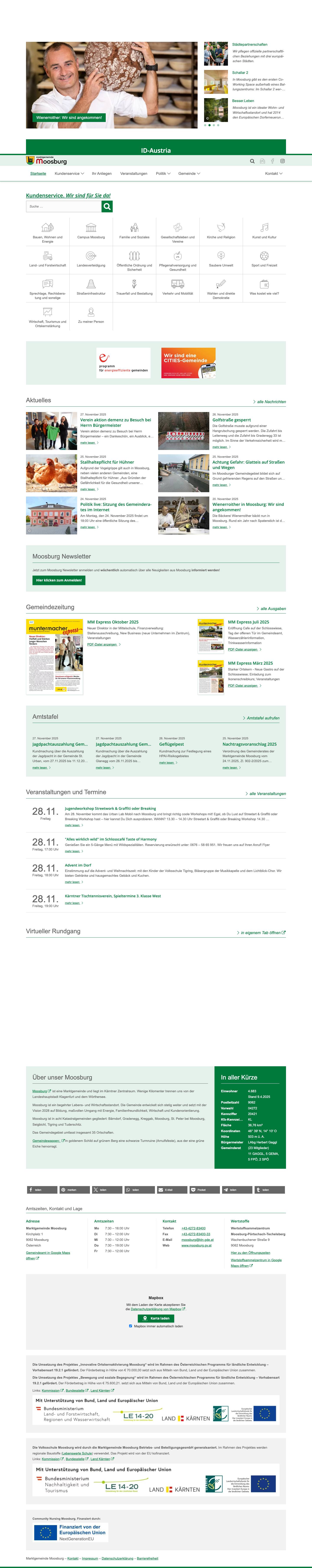 Marktgemeinde Moosburg in Kärnten - Full Screenshot