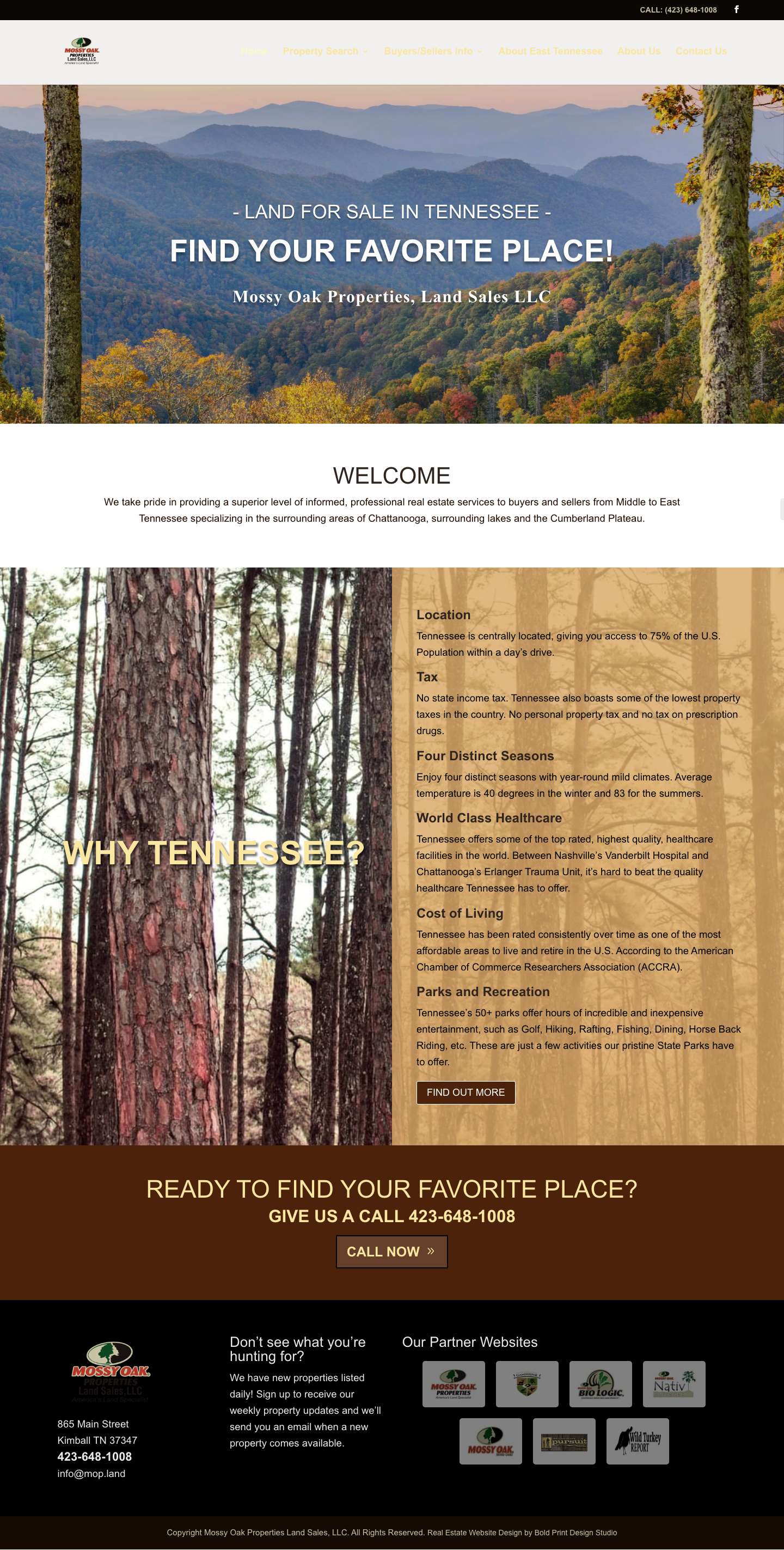 Welcome - Mossy Oak Properties, Land Sales LLC. - Full Screenshot