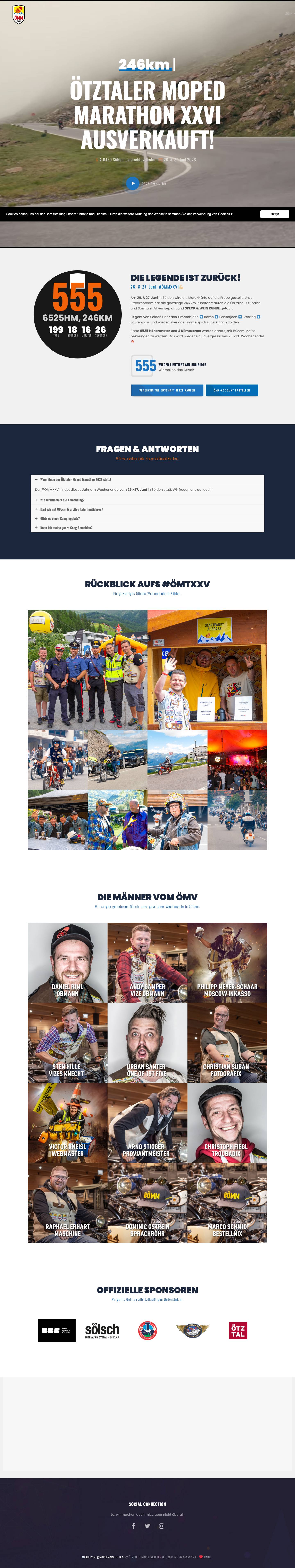 Ötztaler Moped Marathon 26. - 27. Juni 2026 #ÖMMXXVI - Full Screenshot