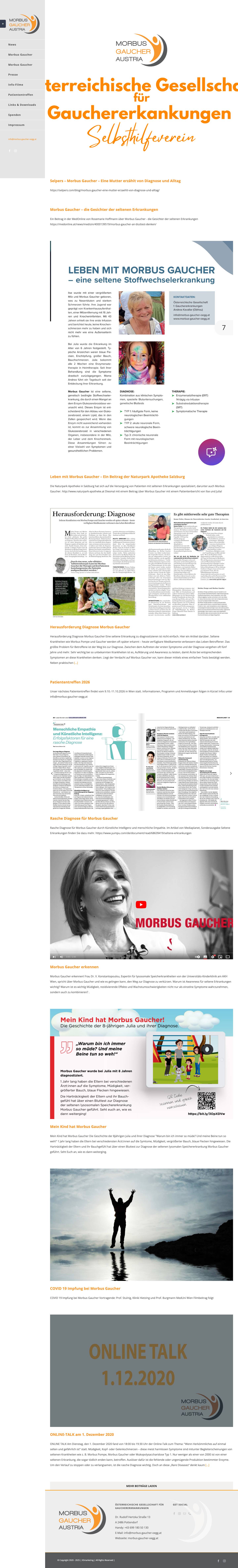 MORBUS GAUCHER AUSTRIA - Morbus Gaucher Gesellschaft Österreich - Full Screenshot