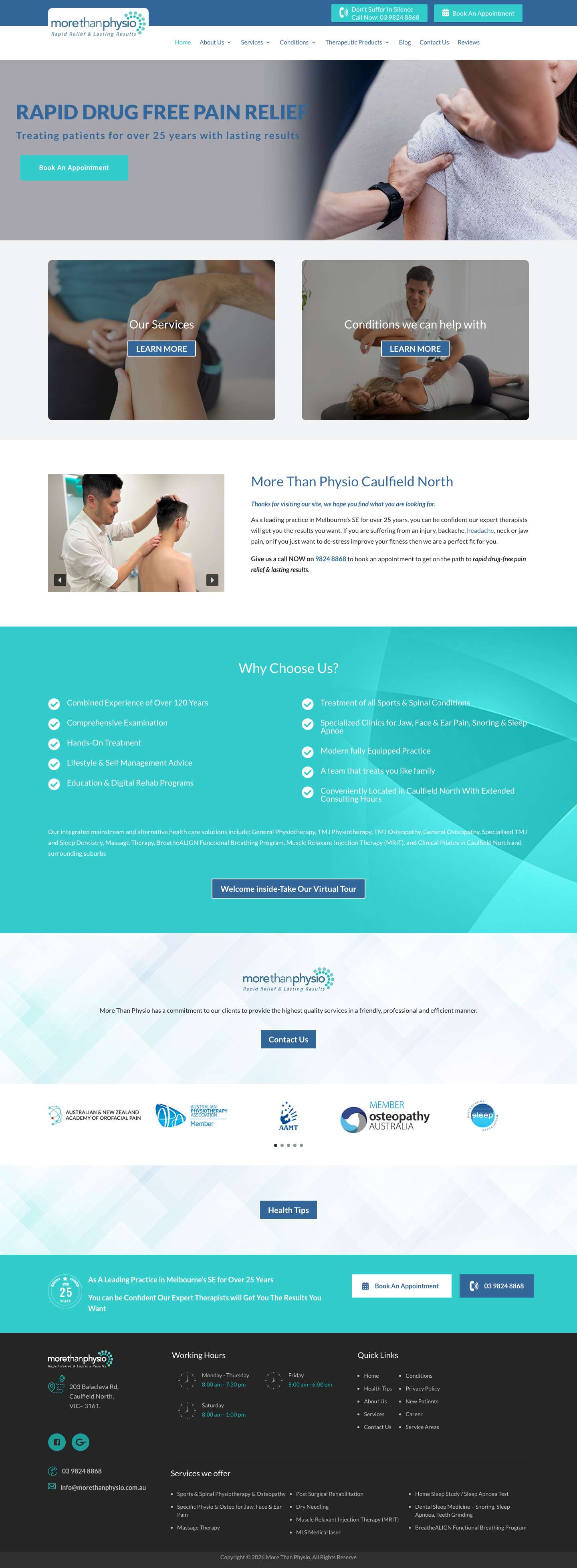 Physiotherapist - Pilates, Podiatrist, Massage - More Than Physio - Full Screenshot