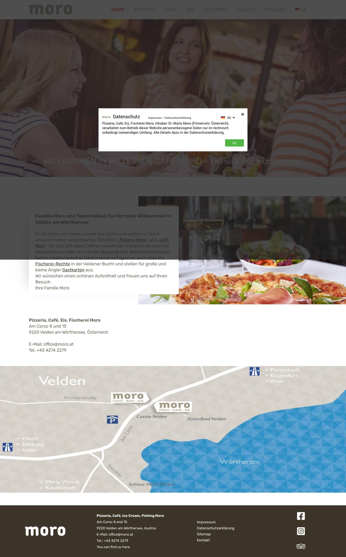 Pizzeria - Eis - Café im Zentrum von Velden am Wörthersee Trip Advisor - Full Screenshot