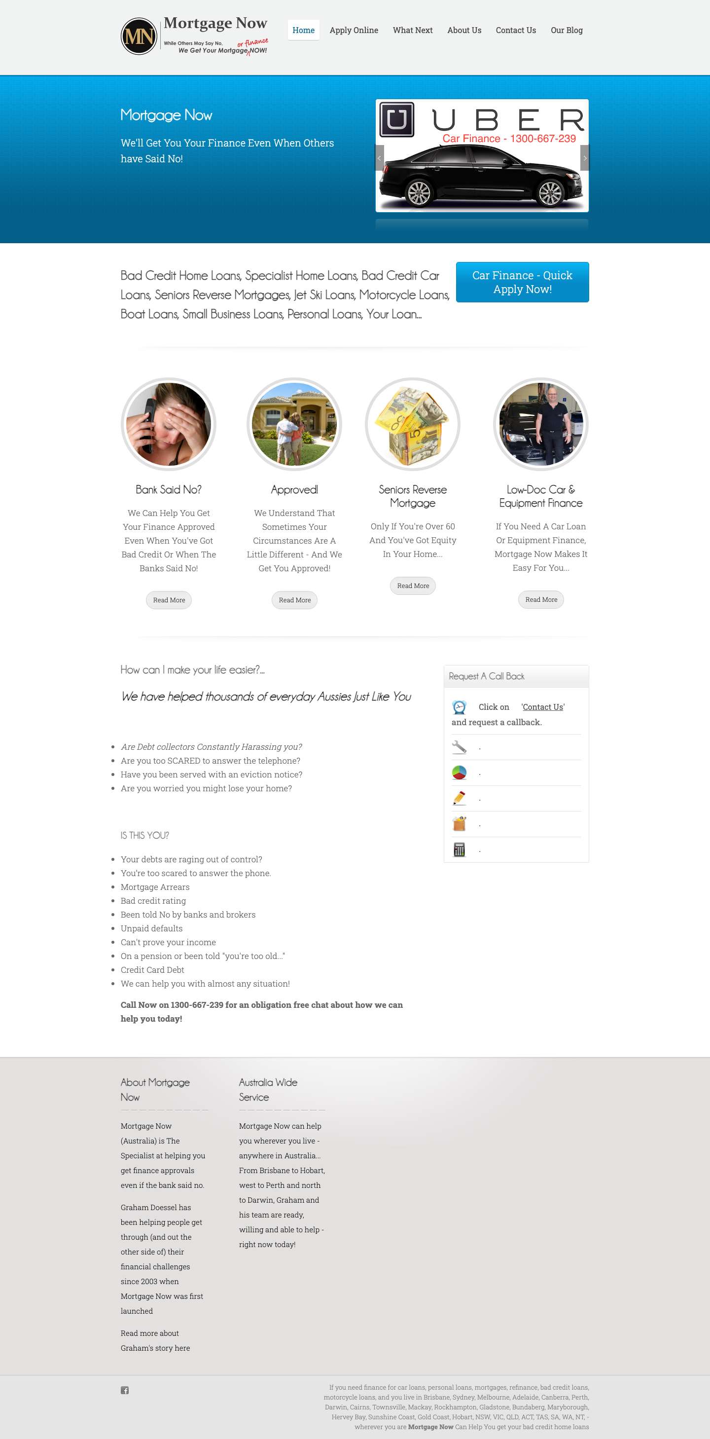 Mortgage Now - 1300-667-239 - Full Screenshot