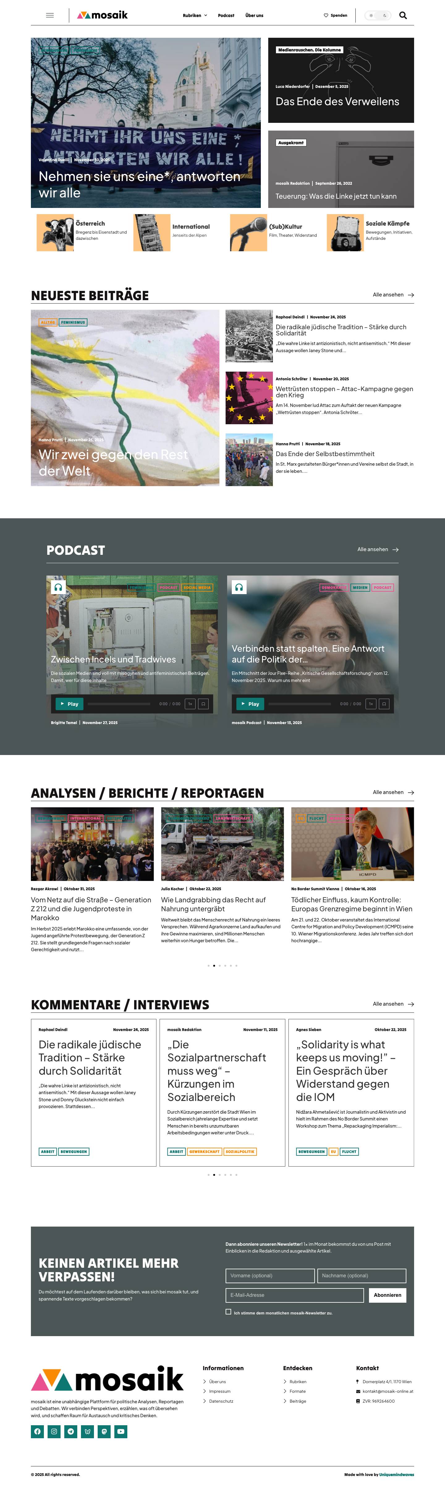 mosaik – unabhängiges Medium - Full Screenshot