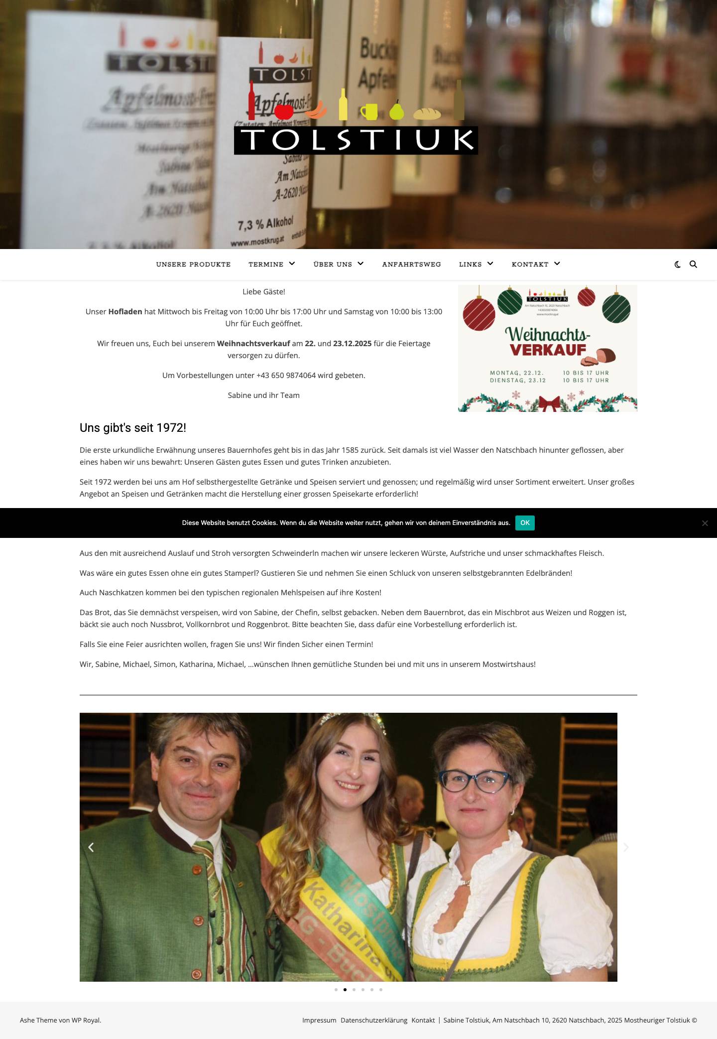 Willkommen auf unserer Website! - Mostheuriger Tolstiuk - Full Screenshot