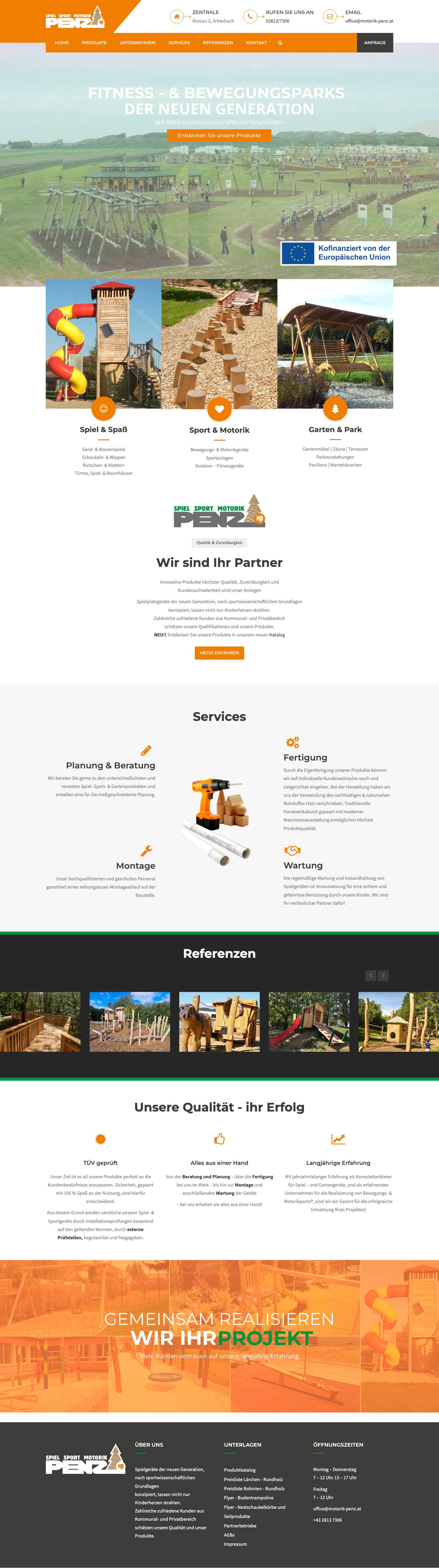 Spielgerätehersteller für Outdoor Spielgeräte & Motorikpark. - Full Screenshot