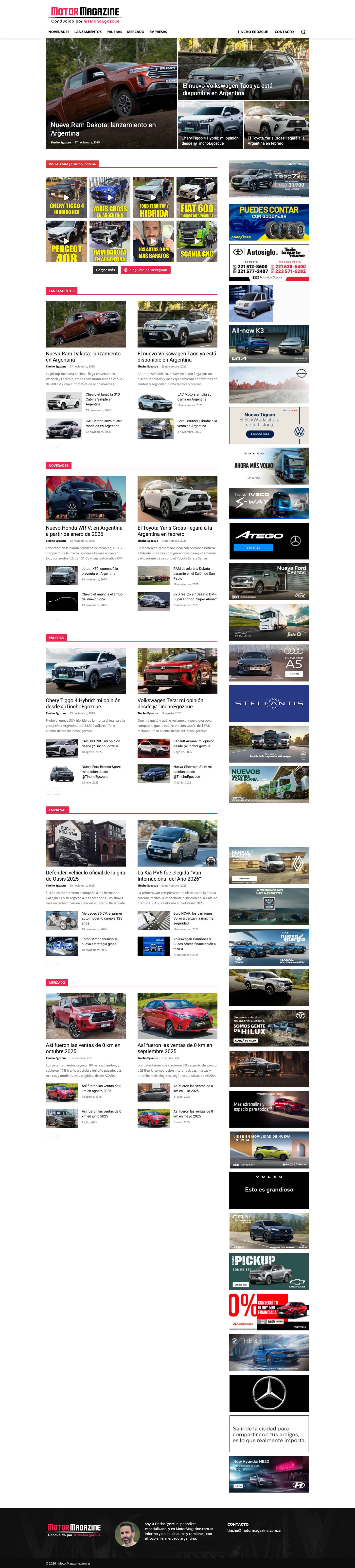 MotorMagazine - Noticias de autos y camiones en Argentina. Conducido por @TinchoEgozcue. - Full Screenshot