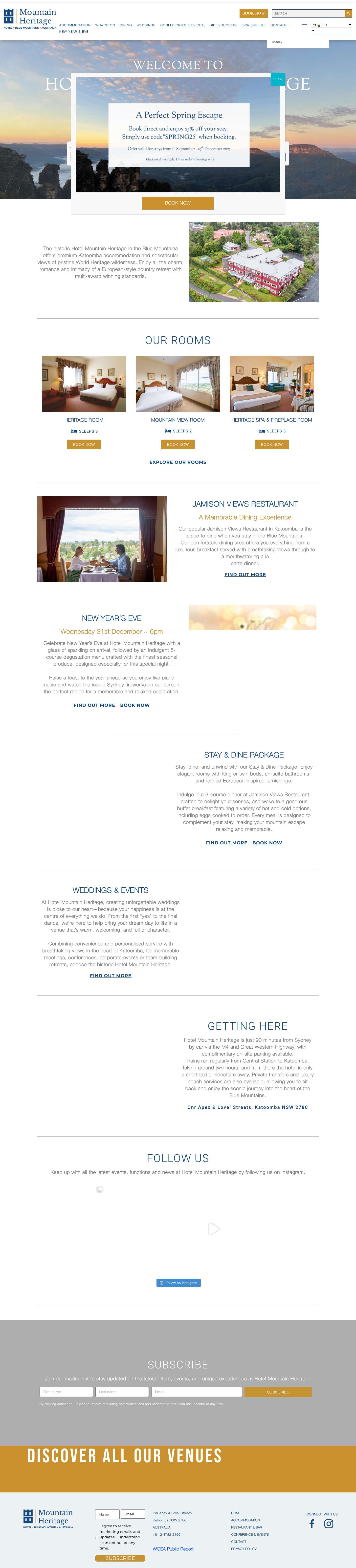 Home - Hotel Mountain Heritage - Full Screenshot