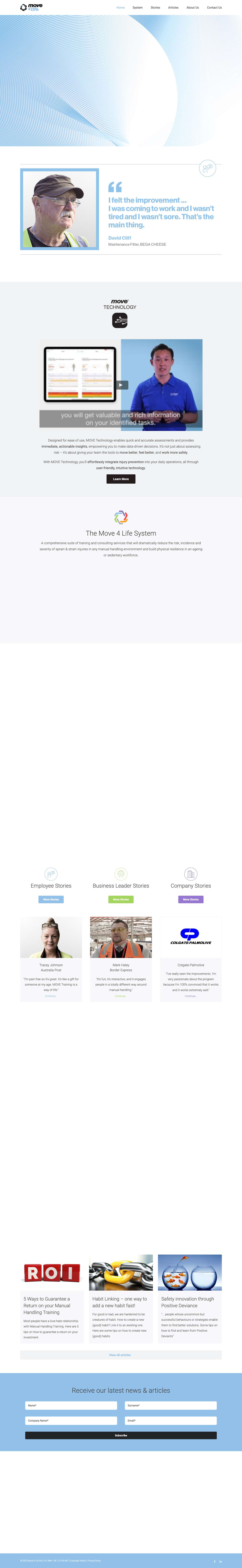 Move 4 Life - The benchmark in preventing sprain and strain injuries - Full Screenshot