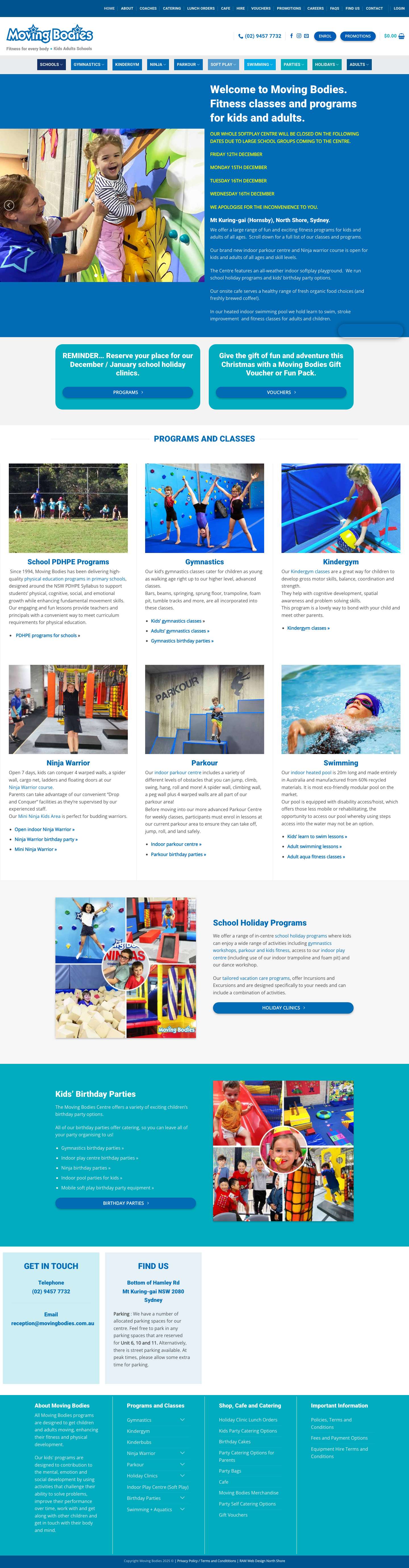 Moving Bodies North Shore | Family fitness centre. Indoor pool. - Full Screenshot