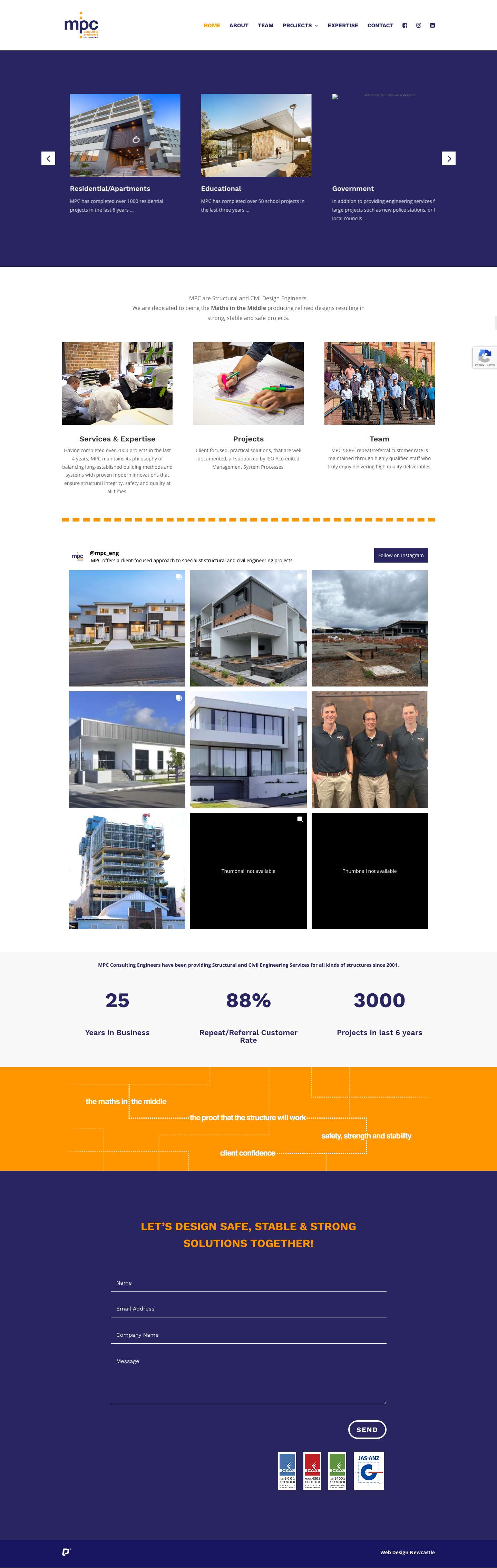 mpc consulting engineers | the maths in the middle | Newcastle - Full Screenshot