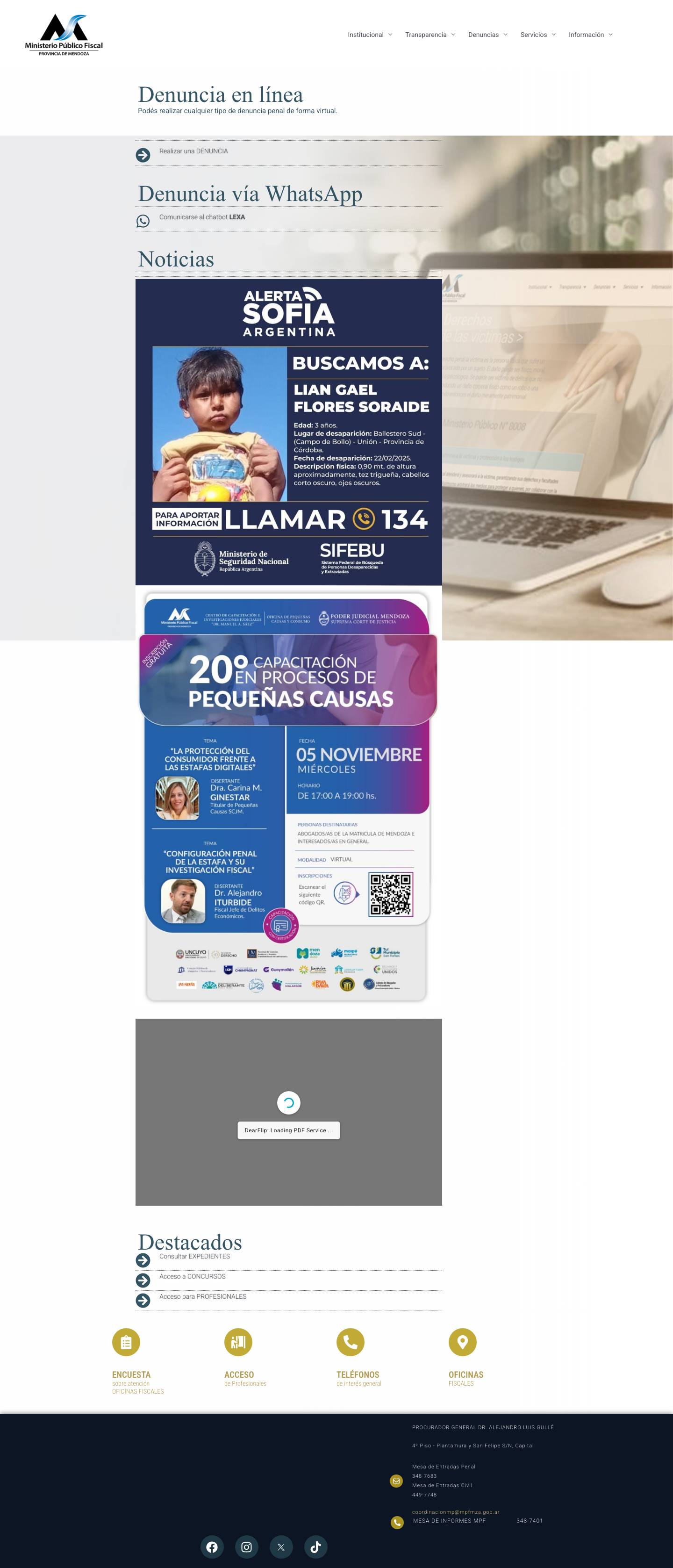 Ministerio Público Fiscal Mendoza - Full Screenshot