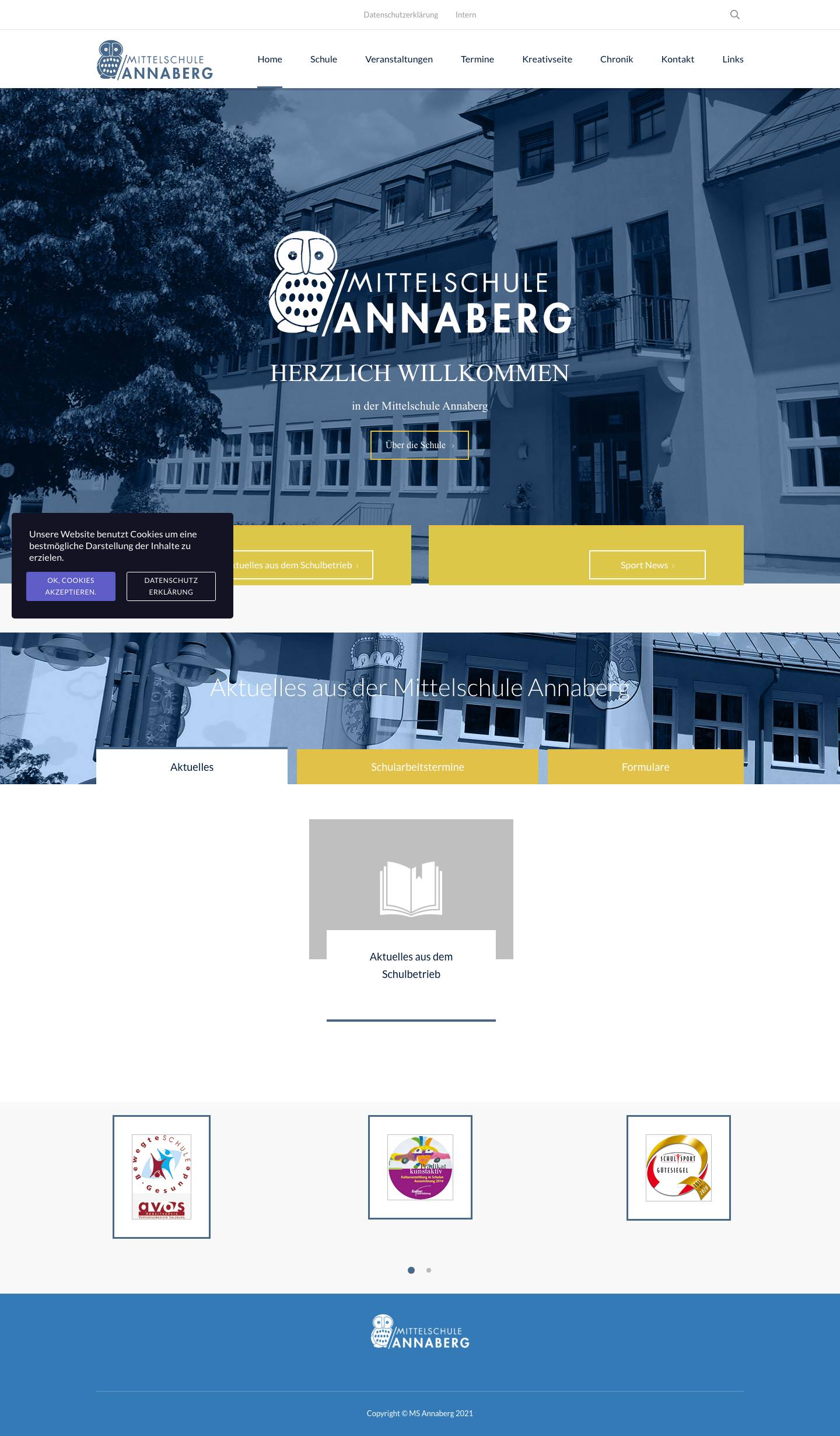 Mittelschule Annaberg – Mittelschule im Lammertal - Full Screenshot