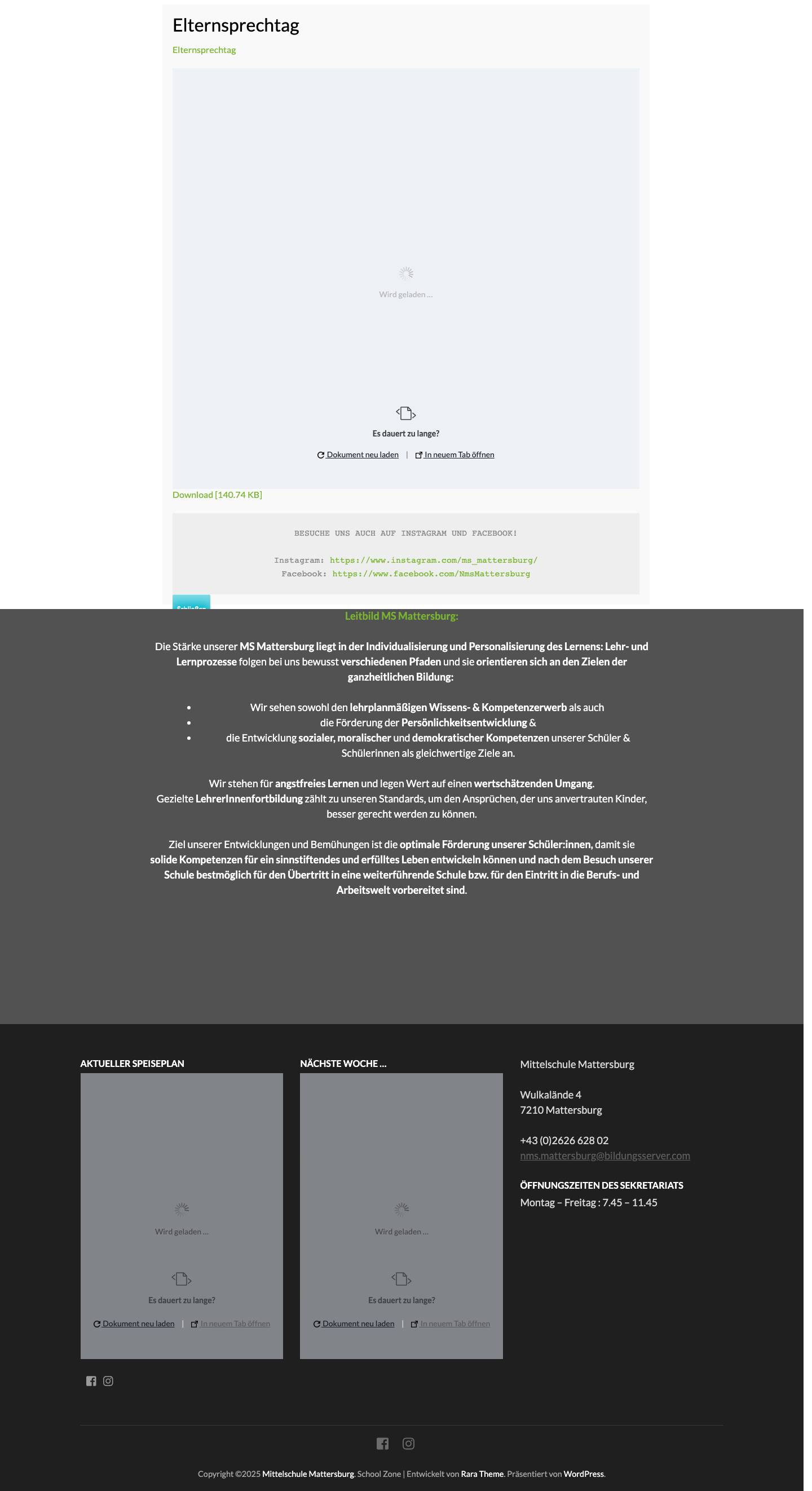 Mittelschule Mattersburg – Stärken stärken, Schwächen schwächen, Lernen lernen - Full Screenshot