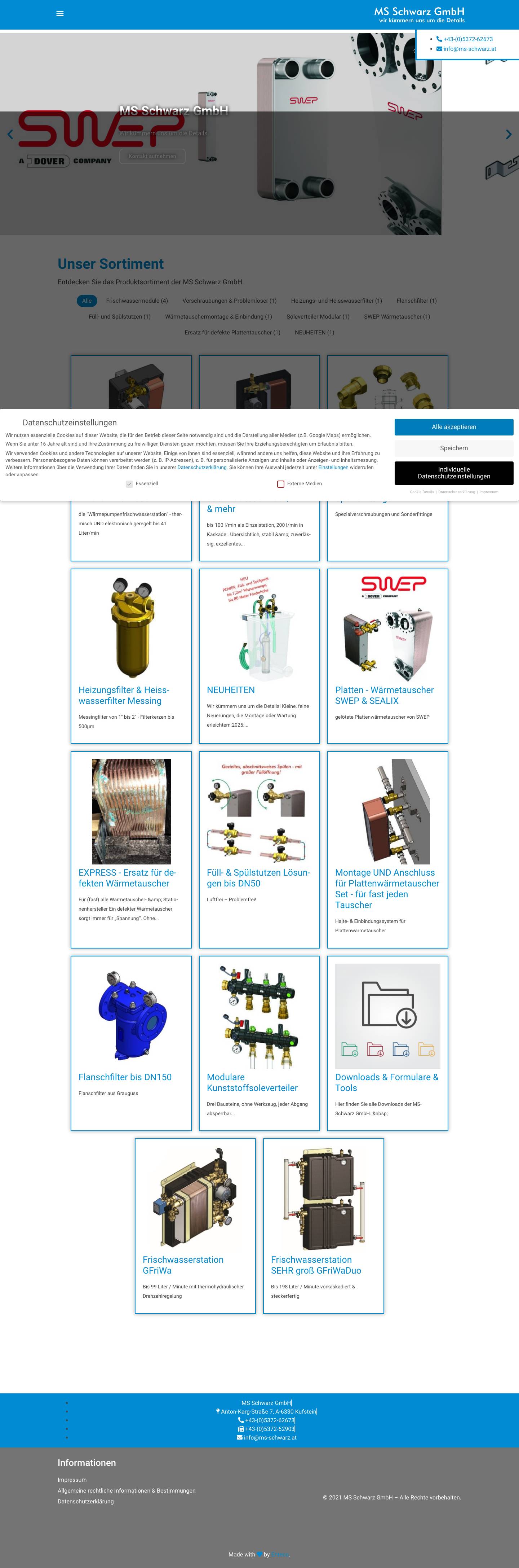 MS Schwarz GmbH - Ihr Partner für die Details - Full Screenshot