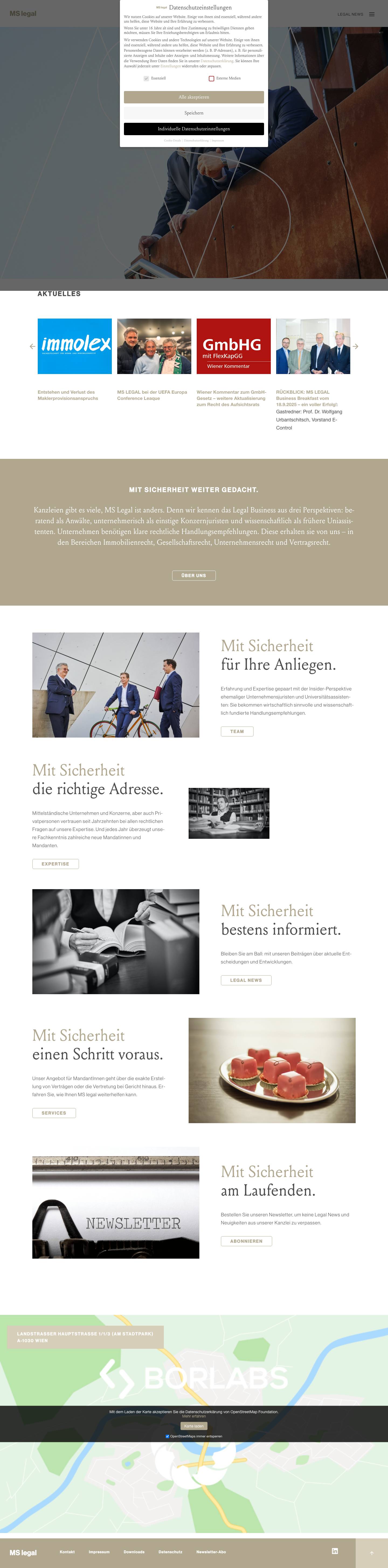 Home | MS Legal Wirtschaftskanzlei Wien - Full Screenshot