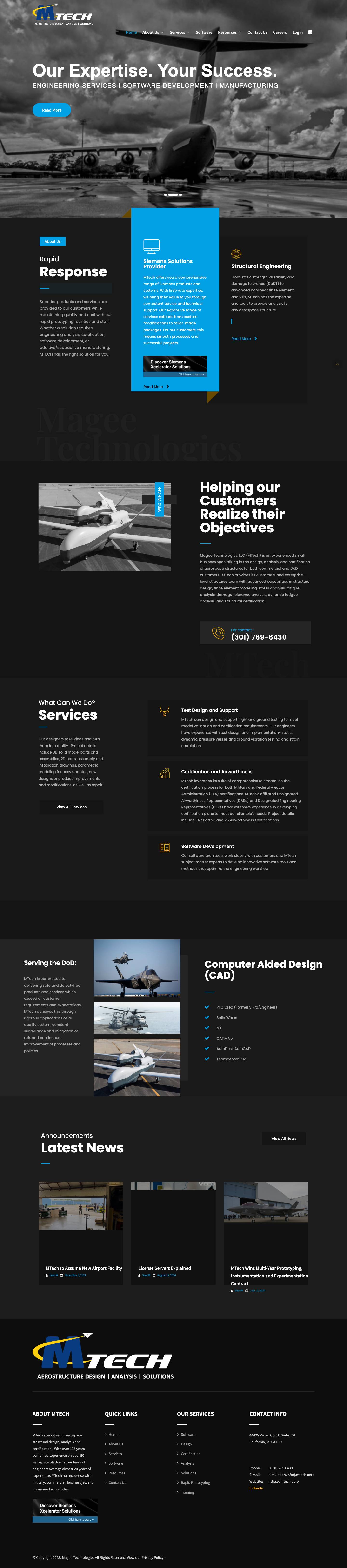 Magee Technologies – Aerostructure Design|Analysis|Solutions - Full Screenshot