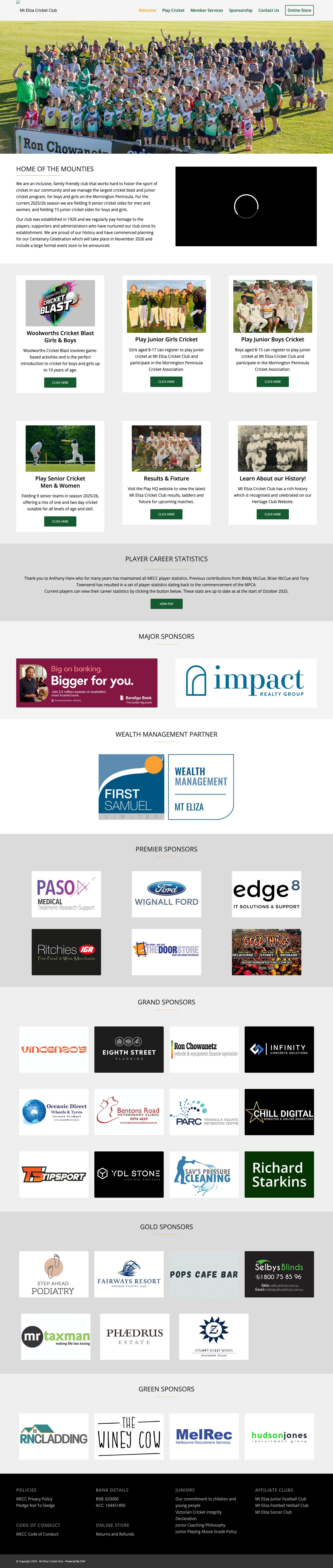 Mt Eliza Cricket Club – Fostering the sport of Cricket in our community. - Full Screenshot