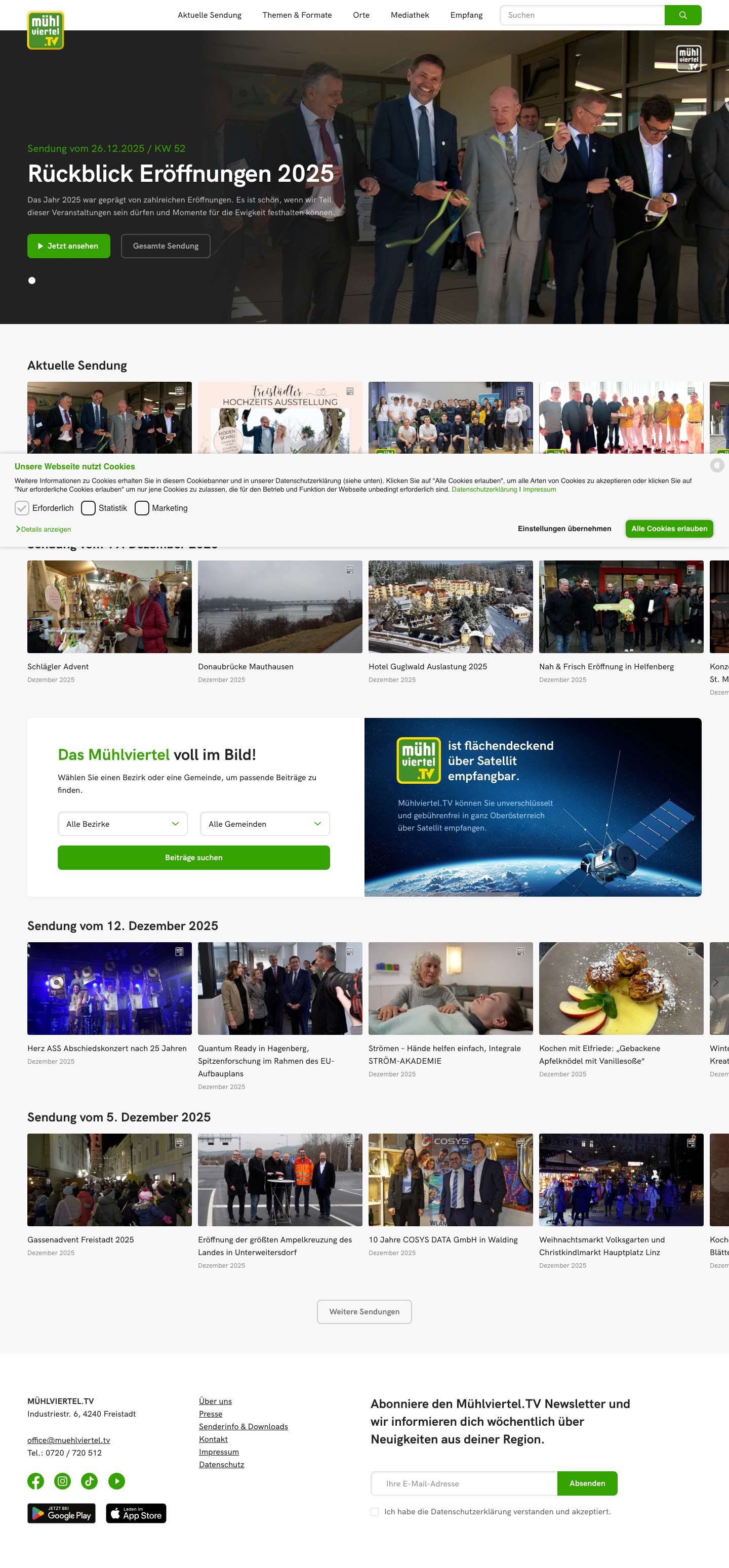Mühlviertel.TV - Fernsehen aus der Region - Full Screenshot