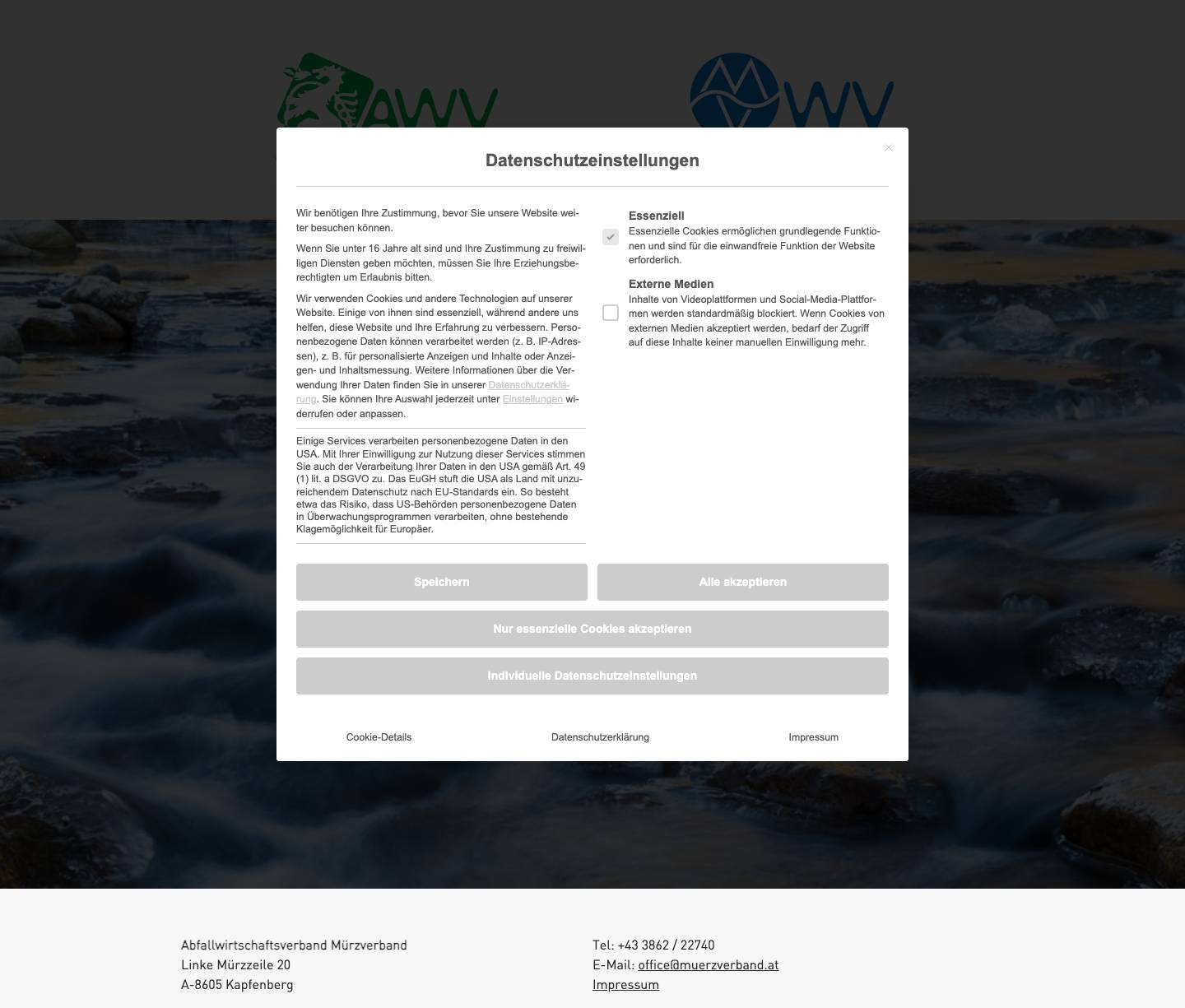 Mürzverband - Gemeinschaft Steirischer Abfallverbände | Abwasserentsorgerabfall1abwasser1 - Full Screenshot