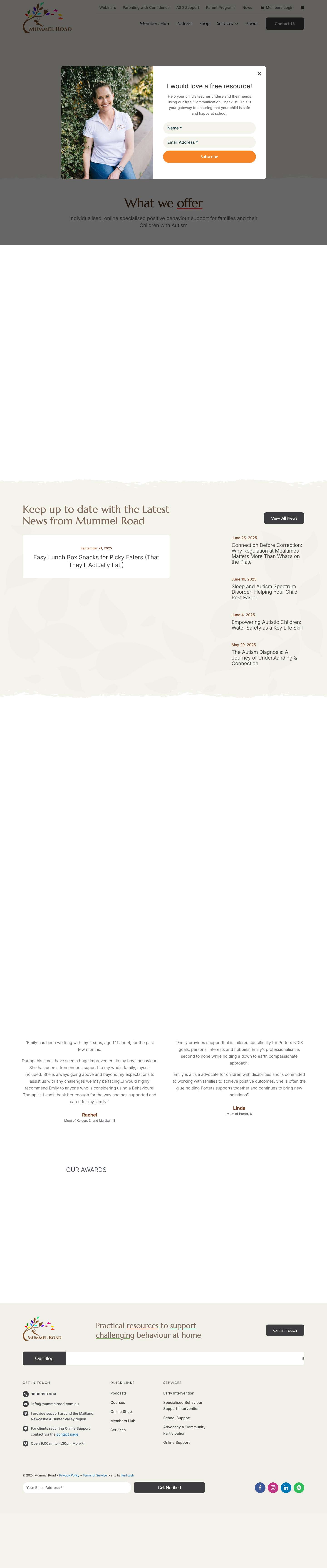 Mummel Road | Autism Support for Families - Full Screenshot