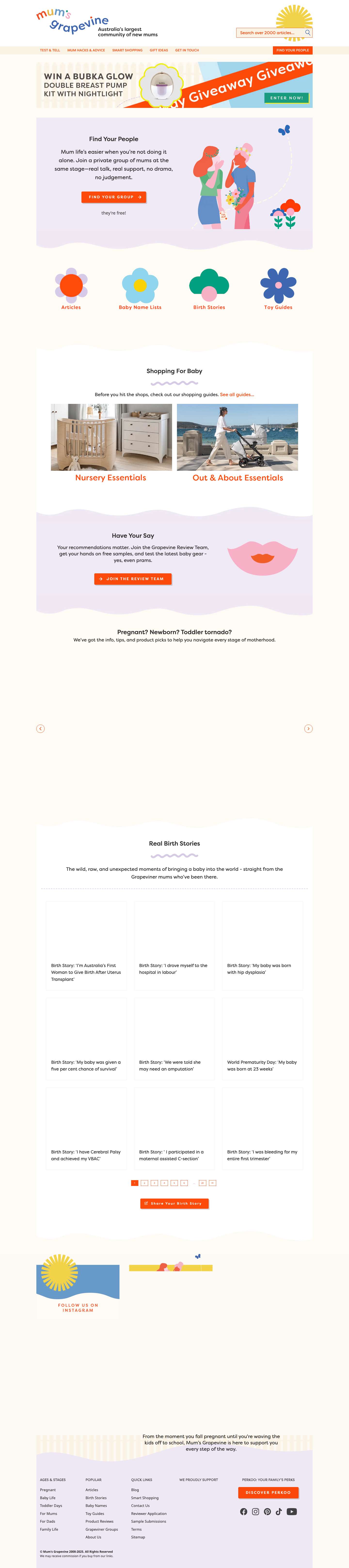 Mum's Grapevine: Pregnancy & Baby Grapeviner Groups - Full Screenshot