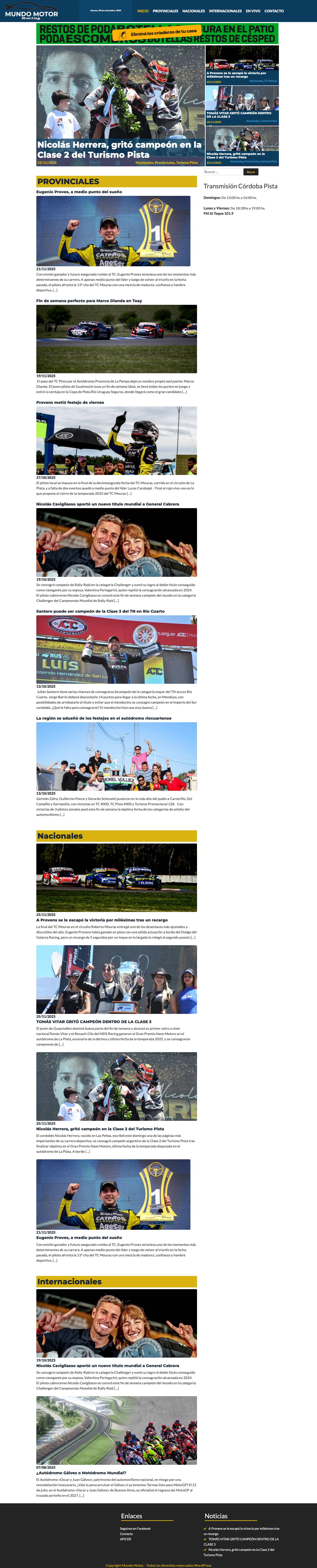 Mundo Motor Racing - La actualidad del deporte motor - Full Screenshot