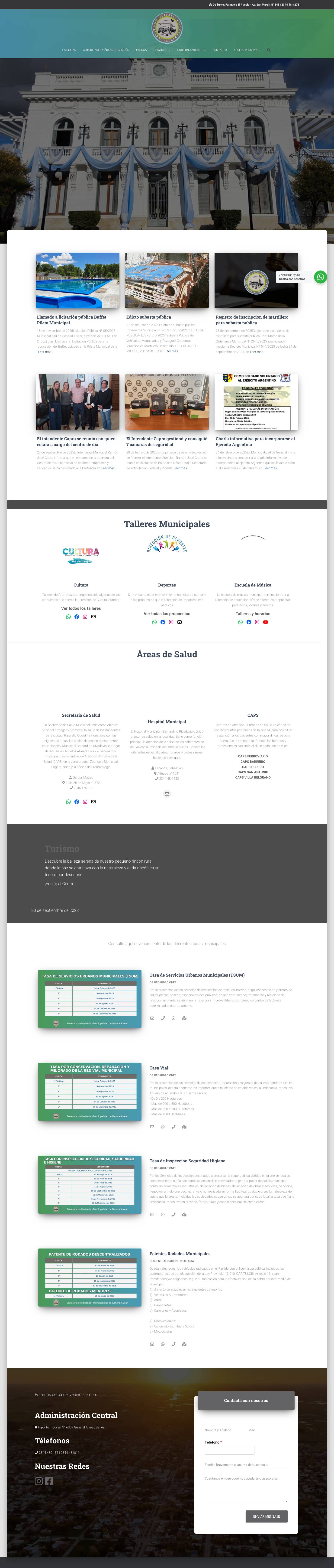 Inicio - Municipalidad de General Alvear - Full Screenshot