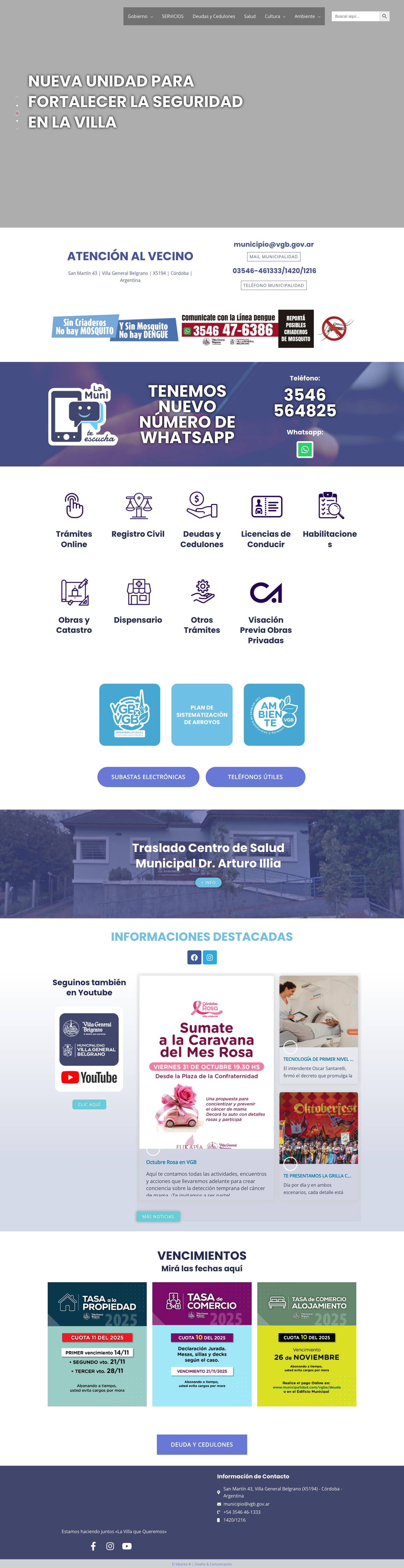 Municipalidad VGB – Villa General Belgrano - Full Screenshot