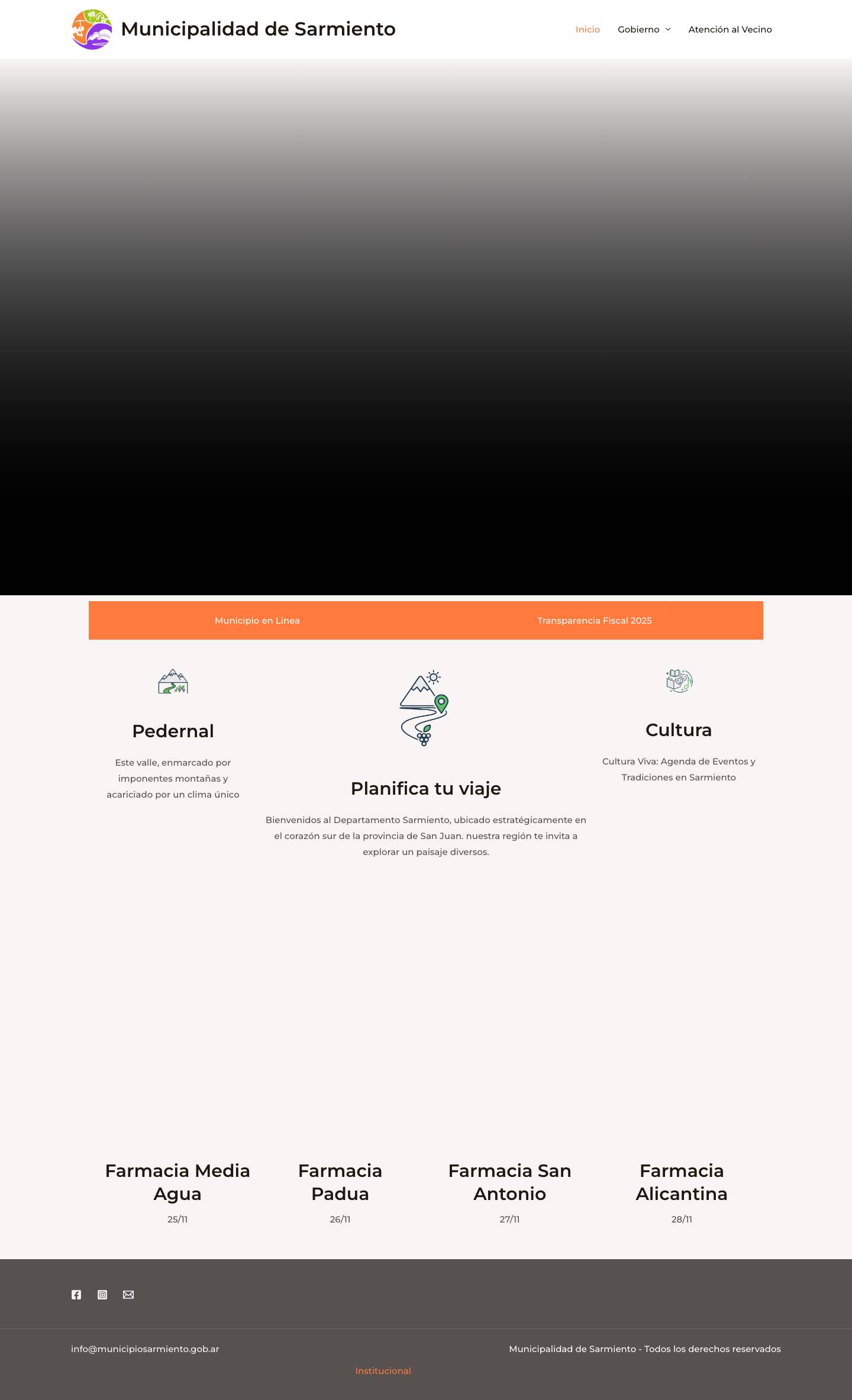 Inicio - Municipalidad de Sarmiento Email - Full Screenshot