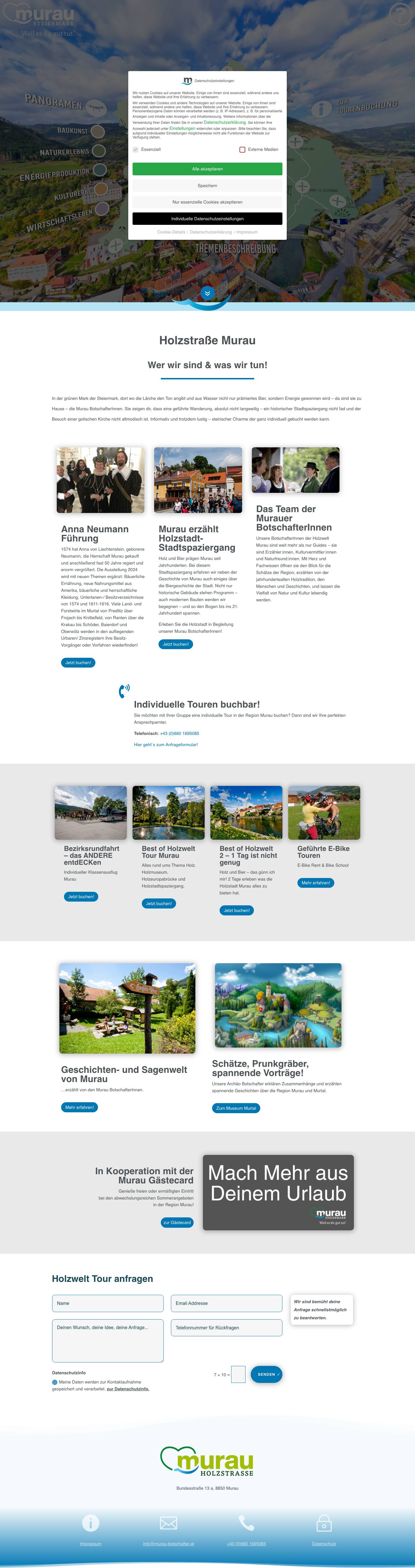 Murau Holzwelt - Geführte Touren und Besichtigungen - Full Screenshot