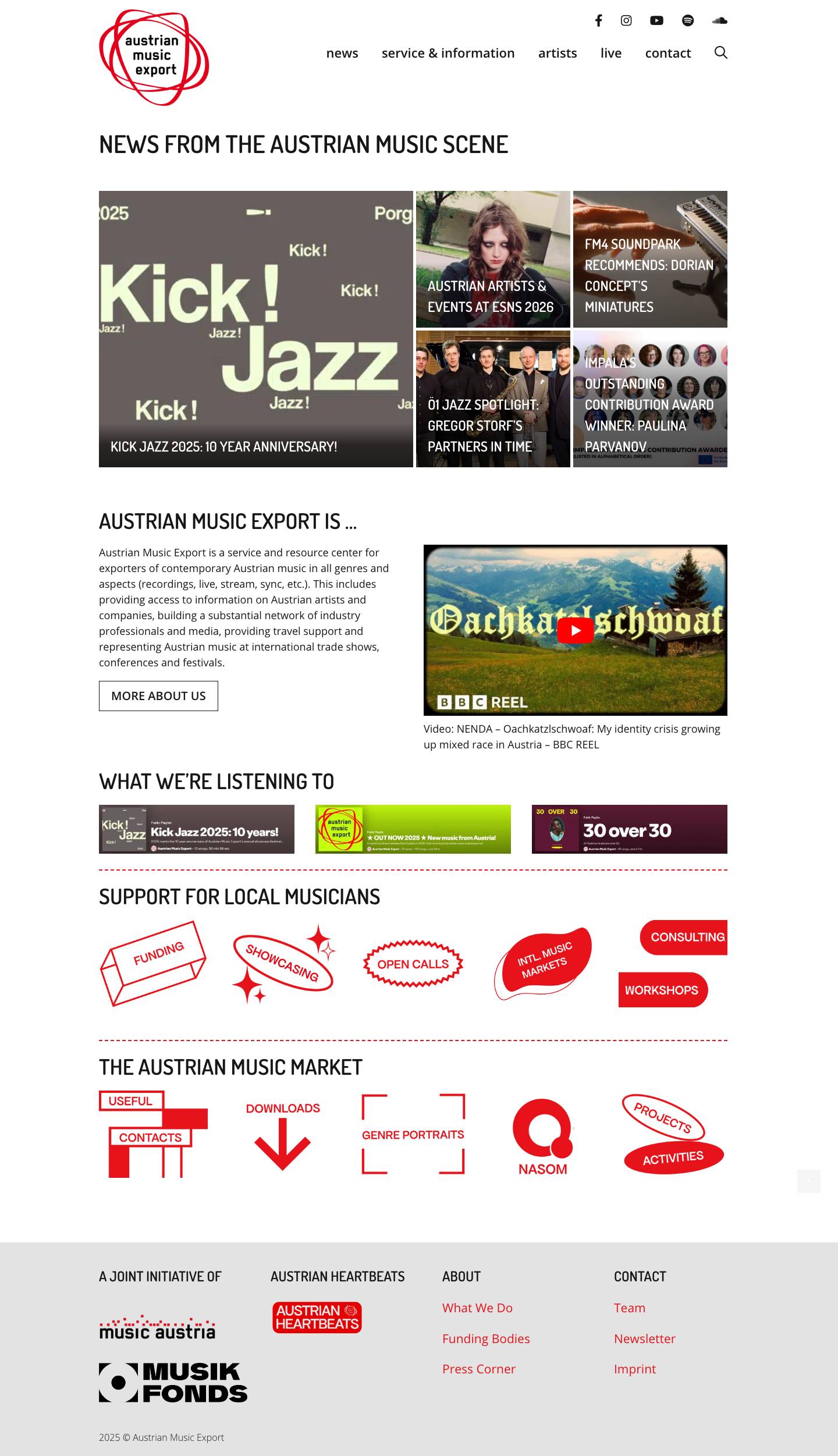 NEWS FROM THE AUSTRIAN MUSIC SCENE - Austrian Music Export - Full Screenshot